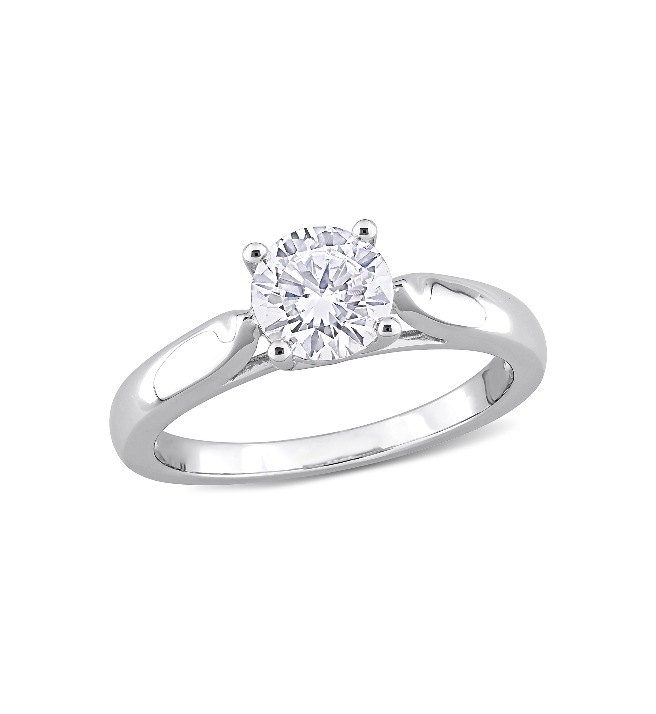 1 ct. t.w. Created Moissanite Solitaire Engagement Ring in Sterling Silver