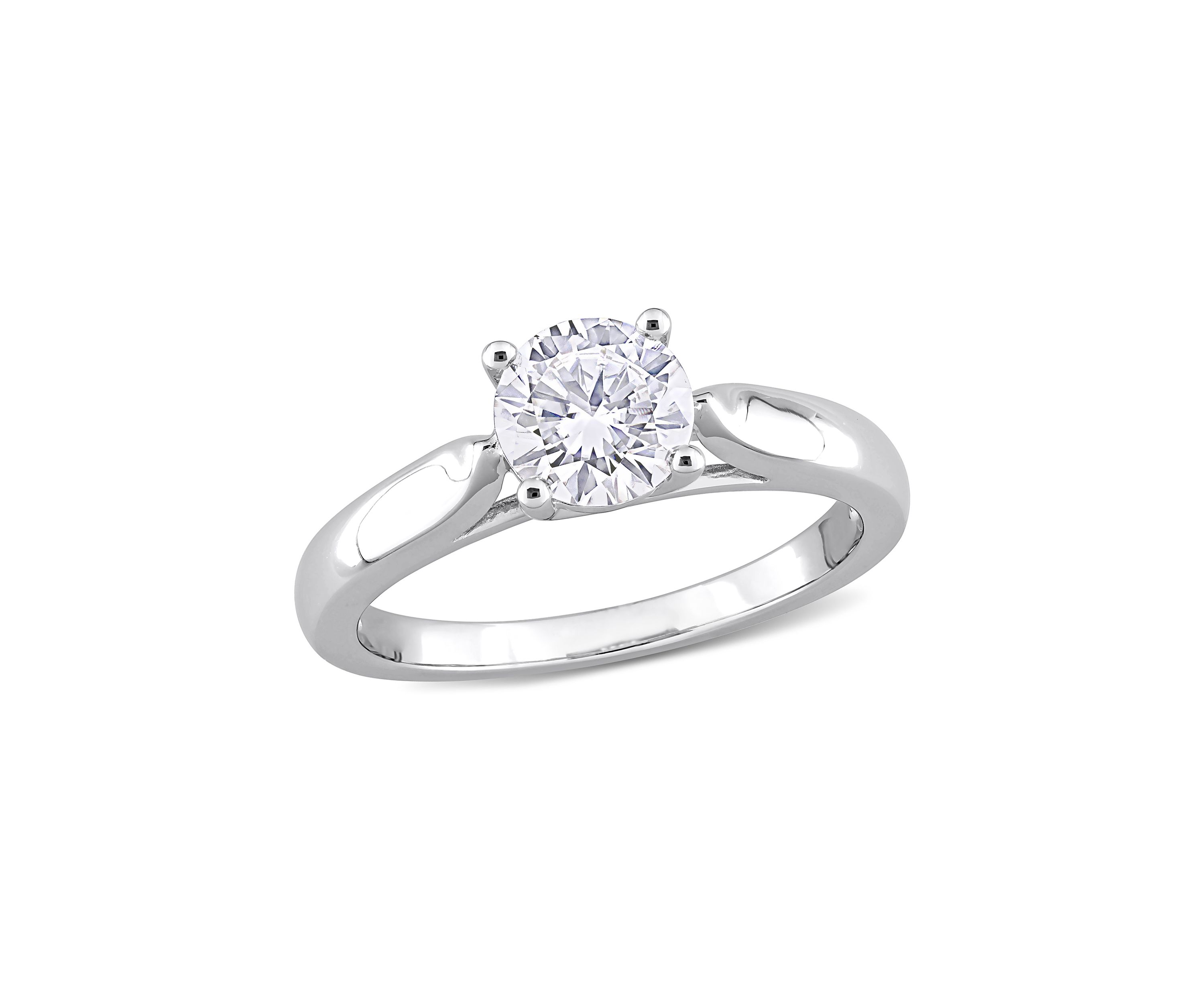 1 ct. t.w. Created Moissanite Solitaire Engagement Ring in Sterling Silver