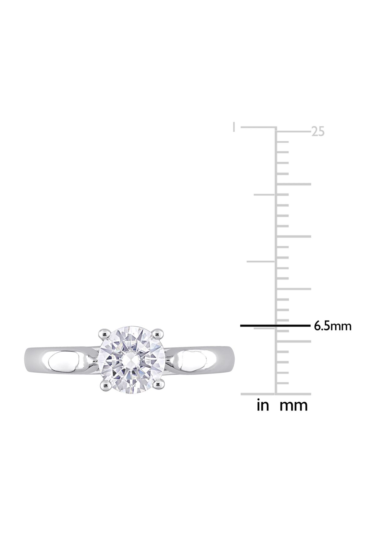 1 ct. t.w. Created Moissanite Solitaire Engagement Ring in Sterling Silver