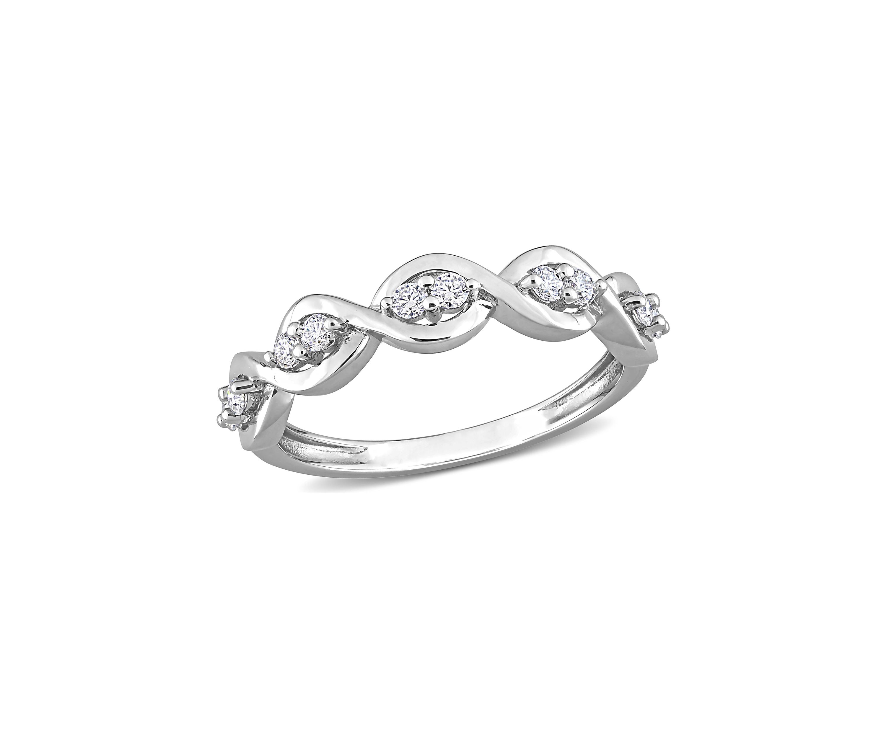 1/4 ct. t.w. Created Moissanite Anniversary Ring in Sterling Silver