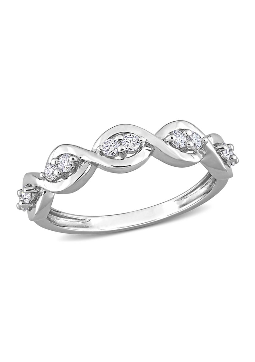 1/4 ct. t.w. Created Moissanite Anniversary Ring in Sterling Silver