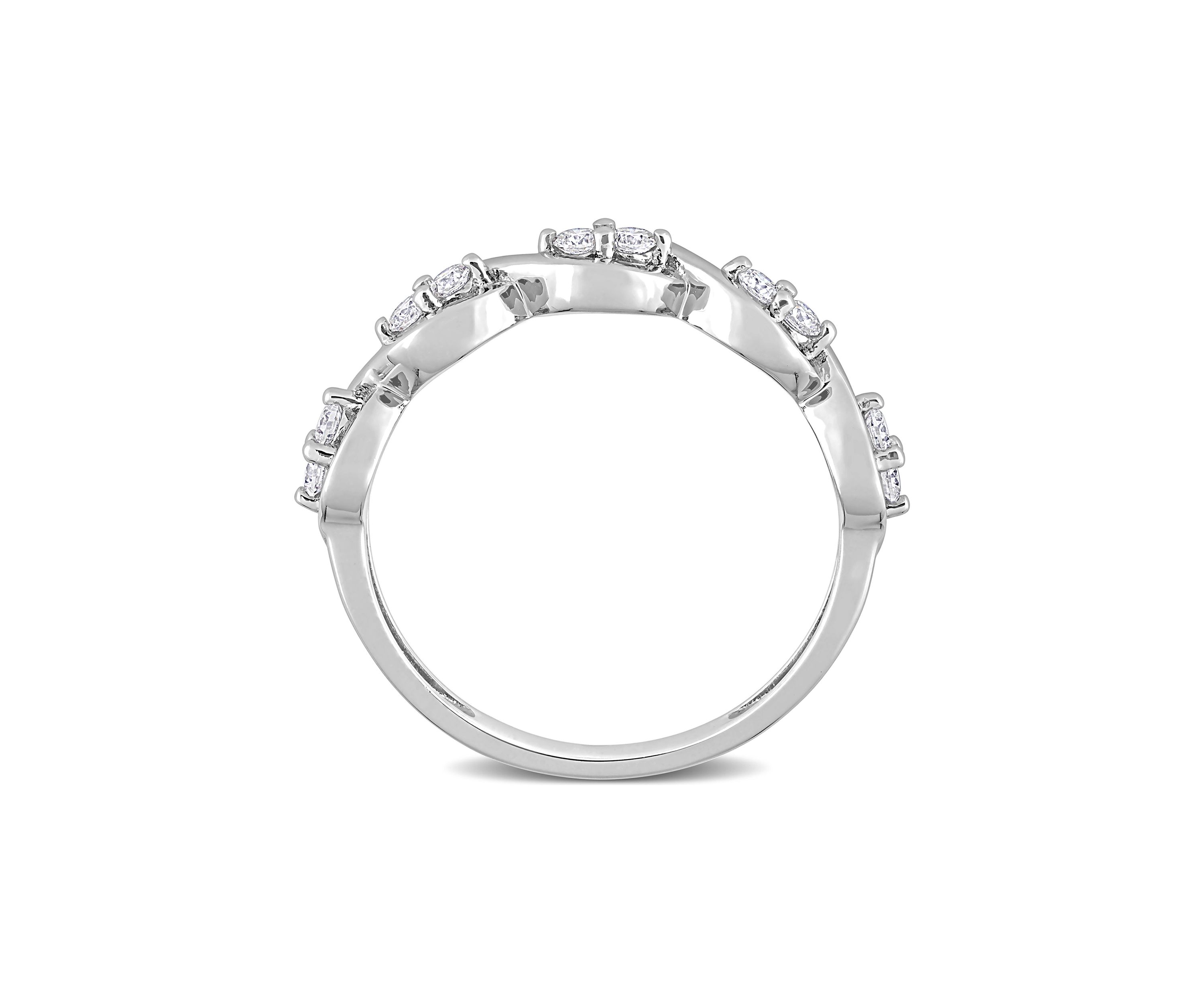 1/4 ct. t.w. Created Moissanite Anniversary Ring in Sterling Silver