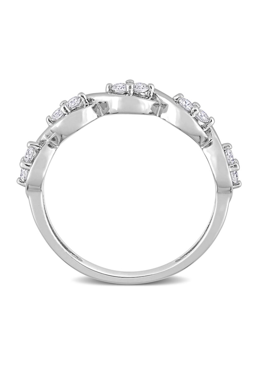 1/4 ct. t.w. Created Moissanite Anniversary Ring in Sterling Silver