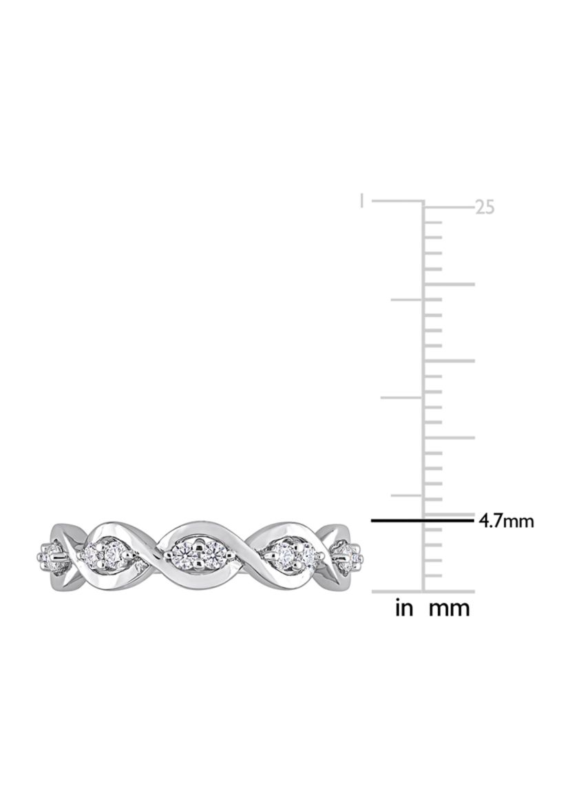 1/4 ct. t.w. Created Moissanite Anniversary Ring in Sterling Silver