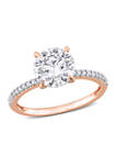 1.8 ct. t.w. Created Moissanite and 1/10 ct. t.w. Diamond Engagement Ring in 14k Rose Gold