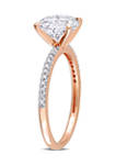 1.8 ct. t.w. Created Moissanite and 1/10 ct. t.w. Diamond Engagement Ring in 14k Rose Gold