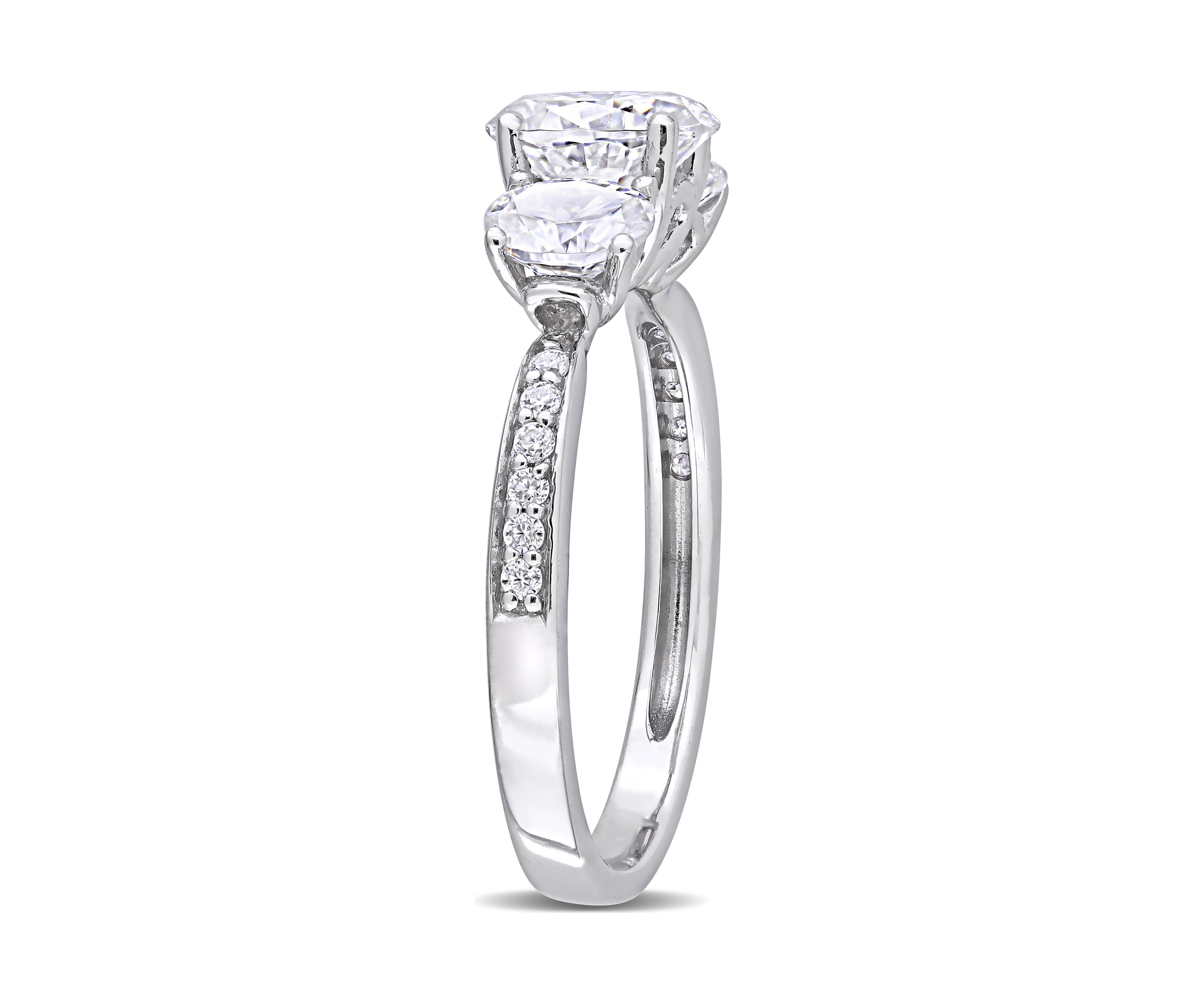 1.8 ct. t.w. Created Moissanite Oval 3-Stone Engagement Ring in 10k White Gold