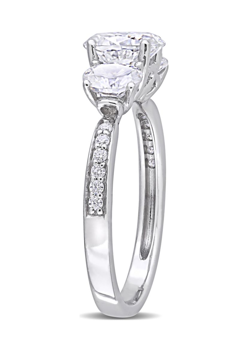 1.8 ct. t.w. Created Moissanite Oval 3-Stone Engagement Ring in 10k White Gold