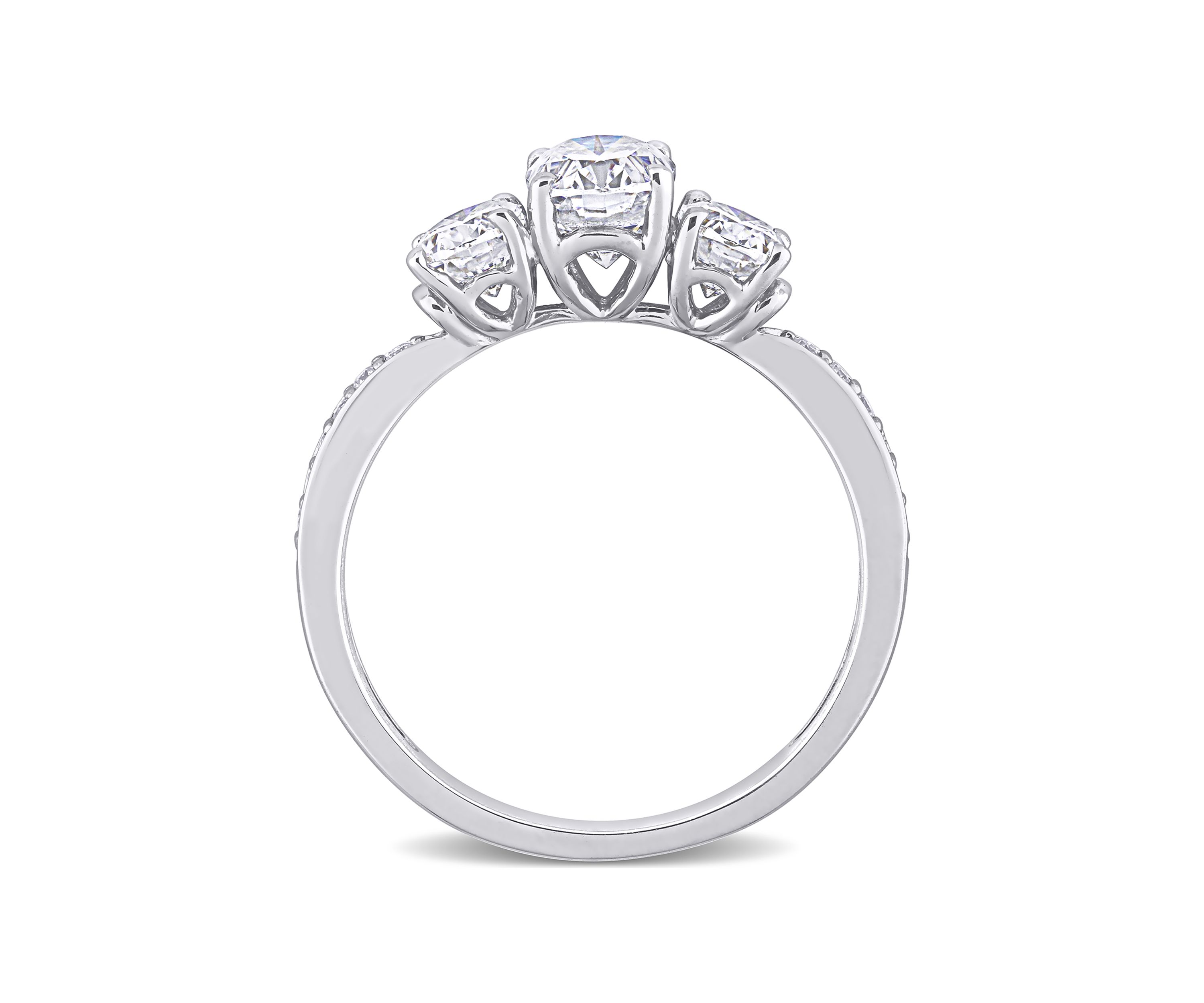 1.8 ct. t.w. Created Moissanite Oval 3-Stone Engagement Ring in 10k White Gold