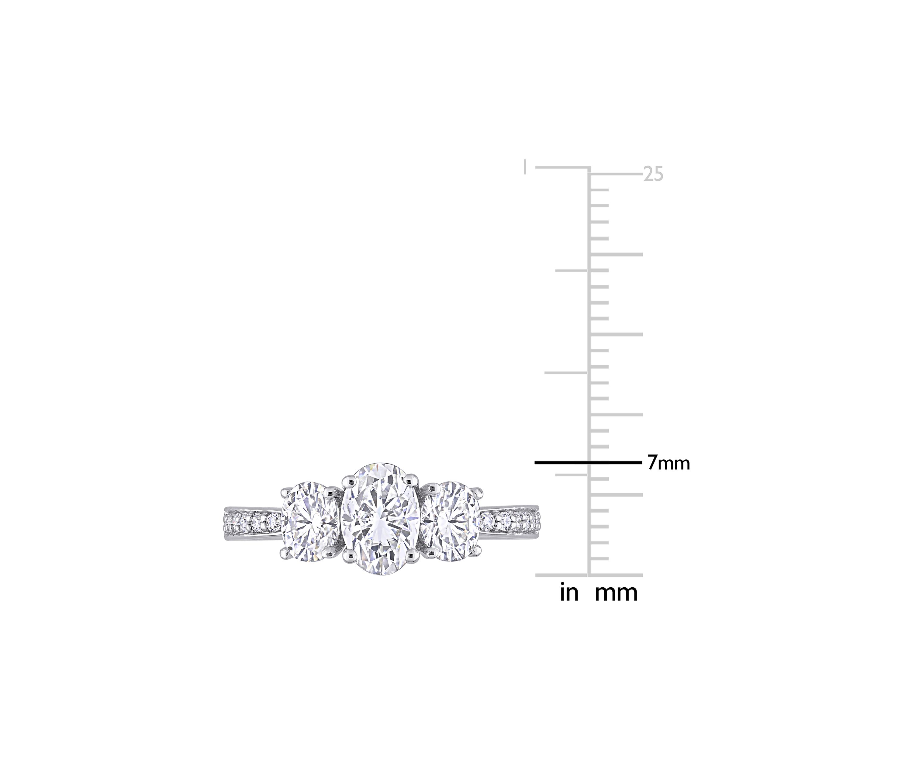 1.8 ct. t.w. Created Moissanite Oval 3-Stone Engagement Ring in 10k White Gold
