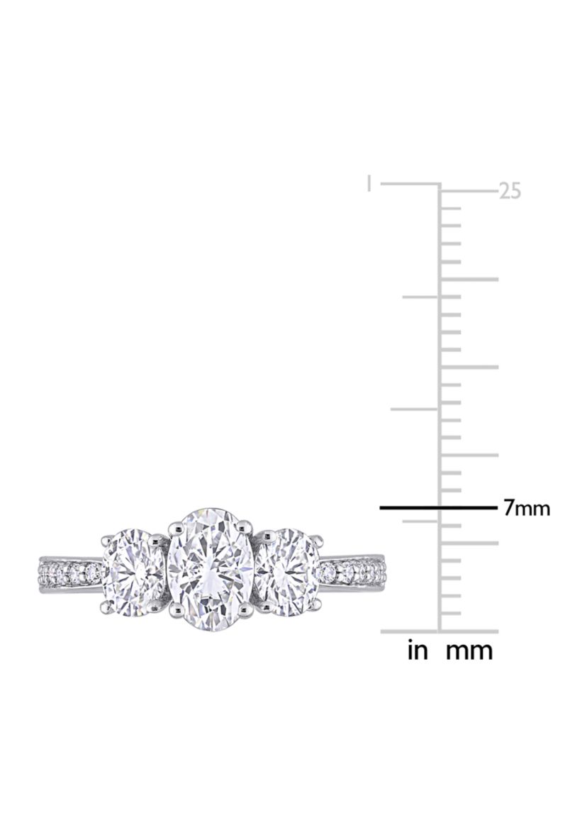 1.8 ct. t.w. Created Moissanite Oval 3-Stone Engagement Ring in 10k White Gold