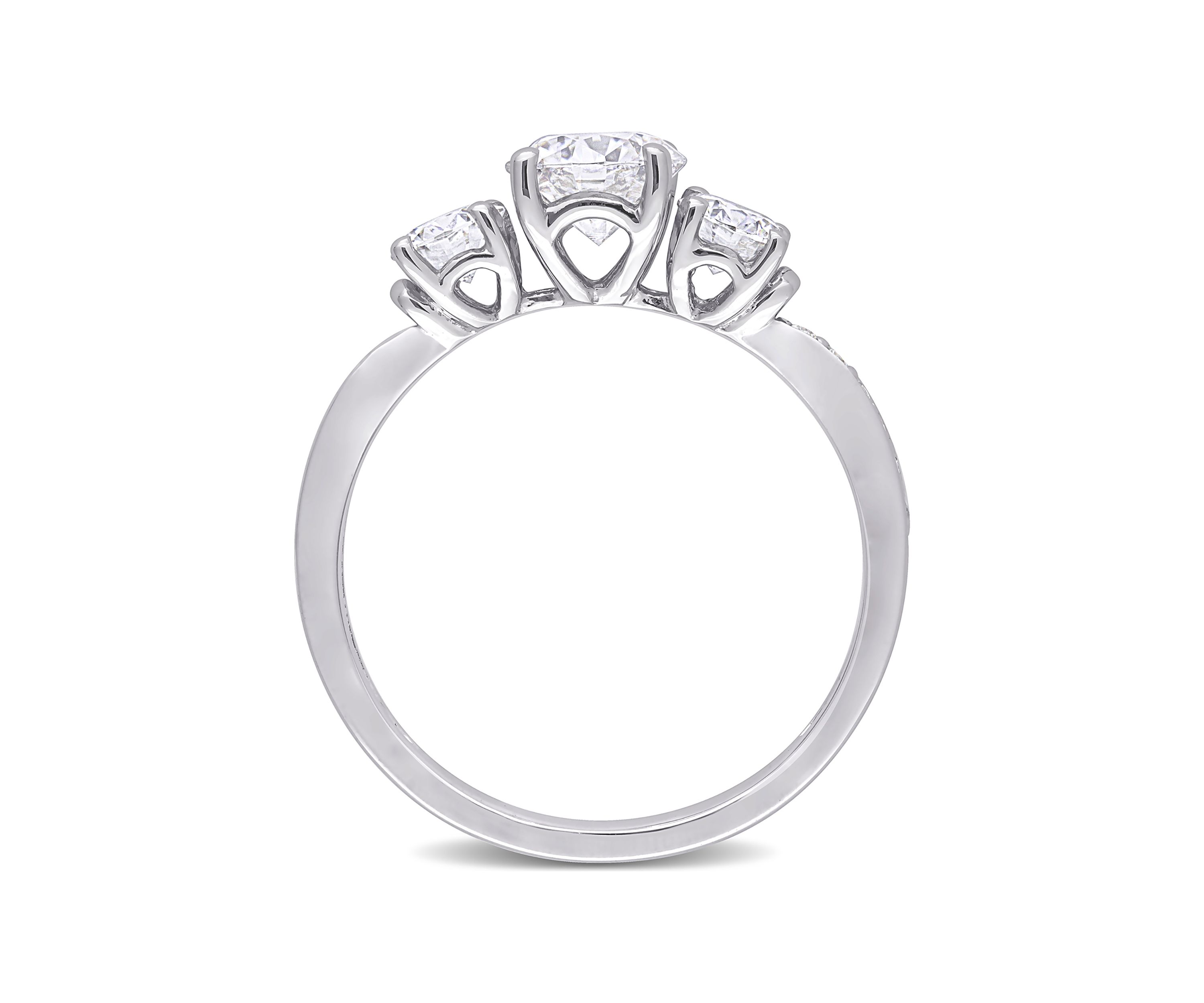1.37 ct. t.w. Created Moissanite 3-Stone Engagement Ring in 10k White Gold