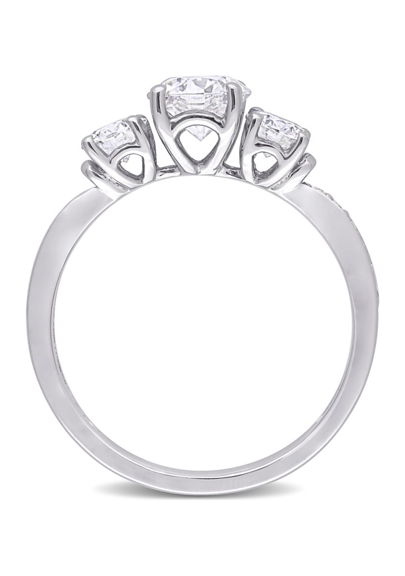 1.37 ct. t.w. Created Moissanite 3-Stone Engagement Ring in 10k White Gold