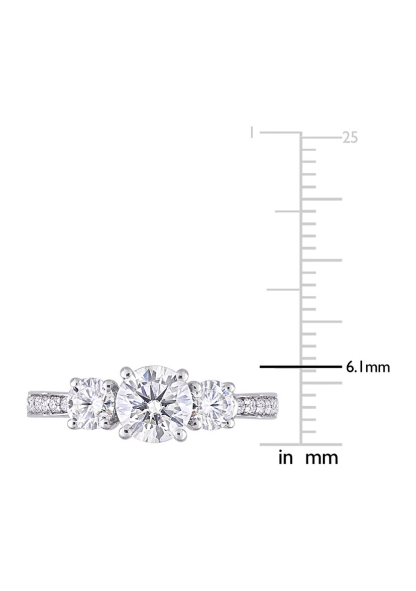 1.37 ct. t.w. Created Moissanite 3-Stone Engagement Ring in 10k White Gold