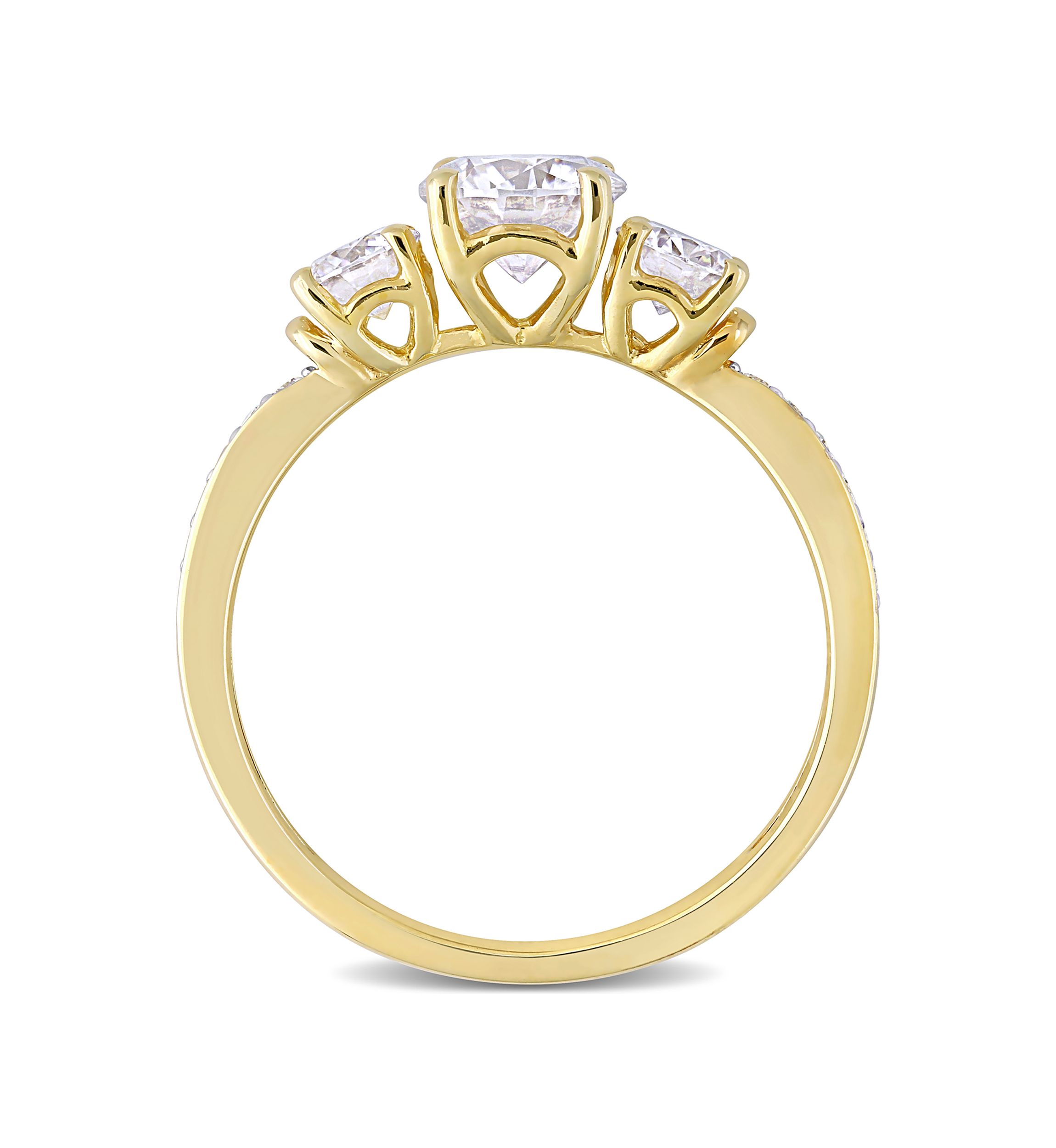 1.37 ct. t.w. Created Moissanite 3-Stone Engagement Ring in 10k Yellow Gold