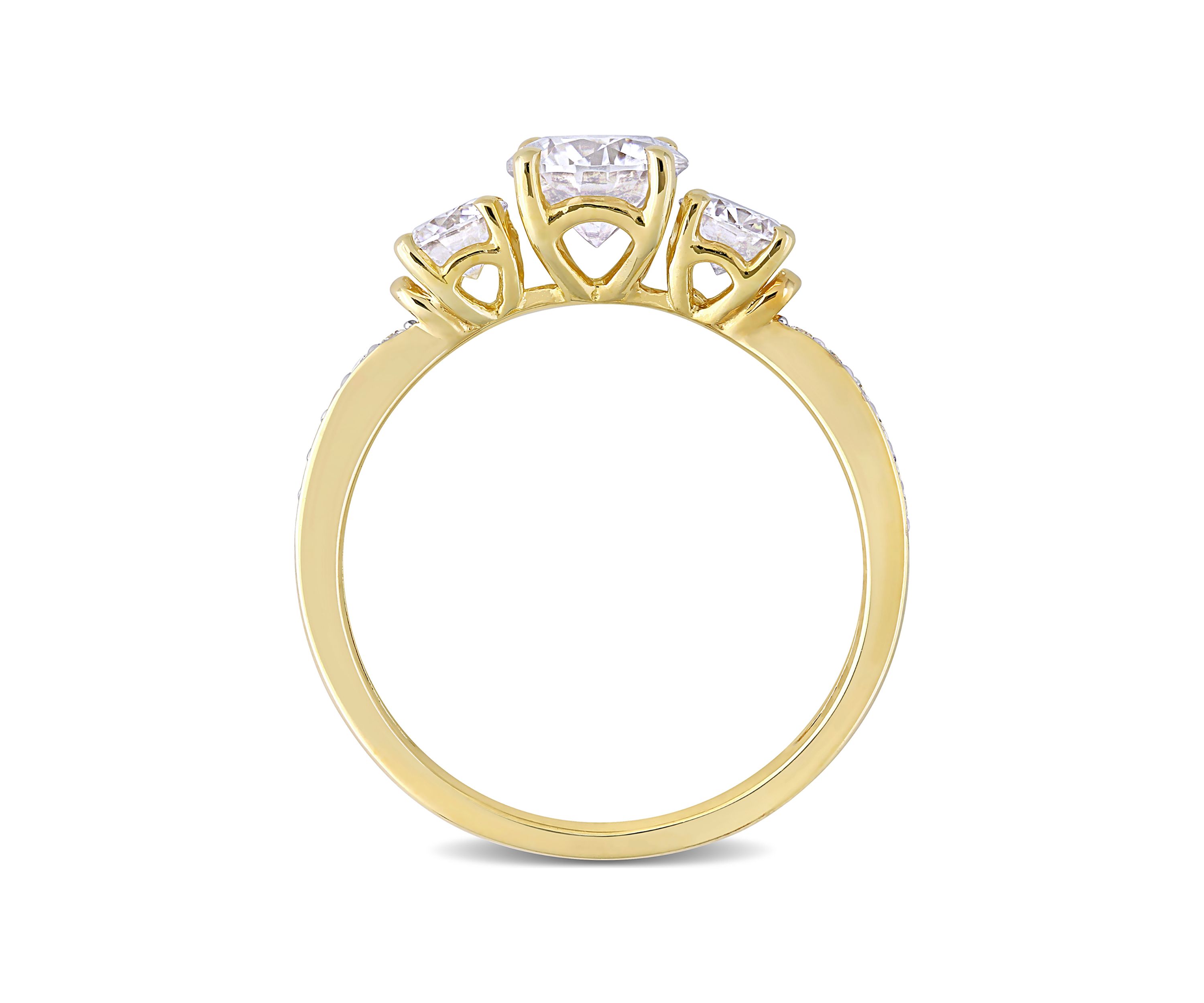 1.37 ct. t.w. Created Moissanite 3-Stone Engagement Ring in 10k Yellow Gold
