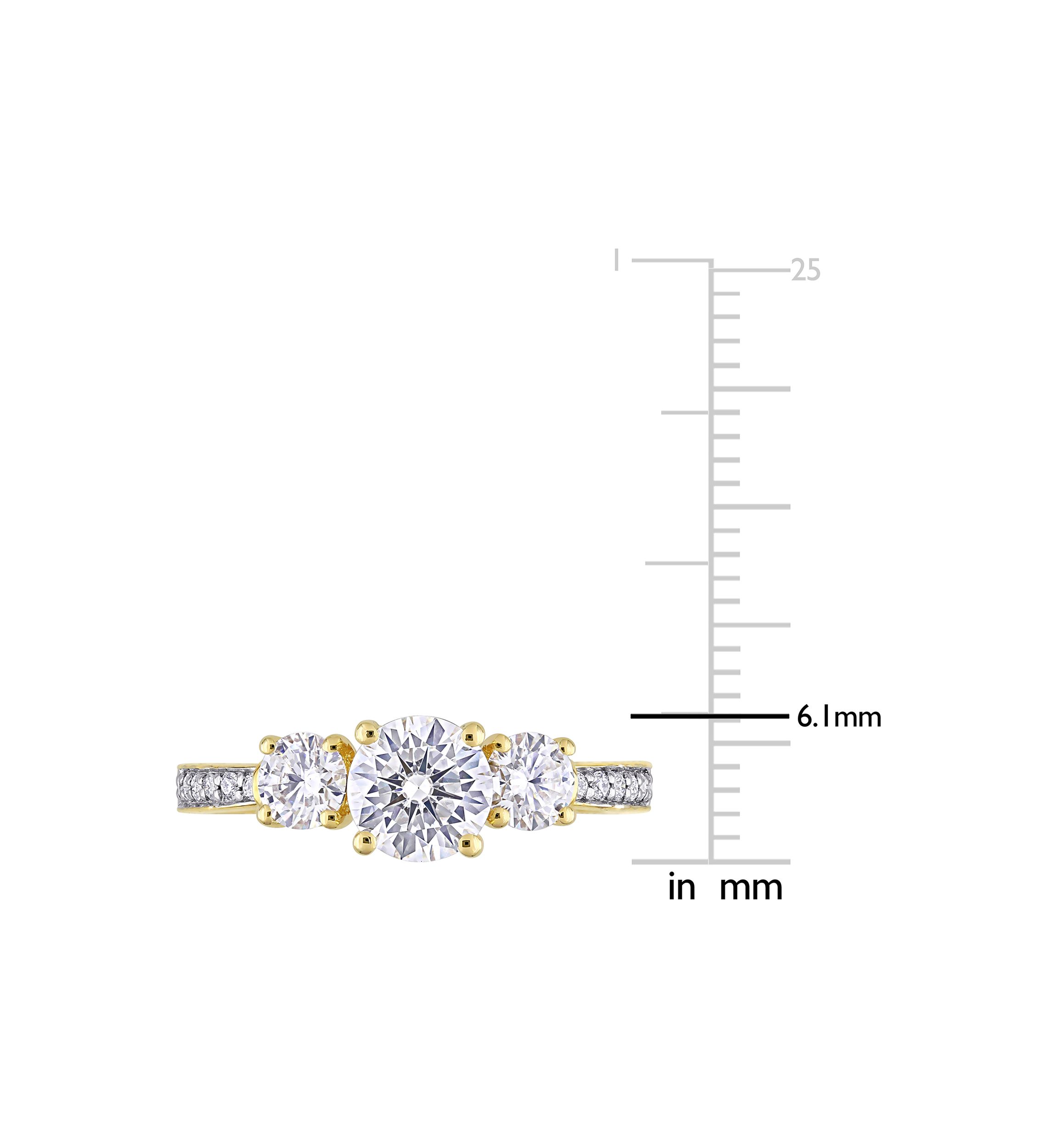 1.37 ct. t.w. Created Moissanite 3-Stone Engagement Ring in 10k Yellow Gold