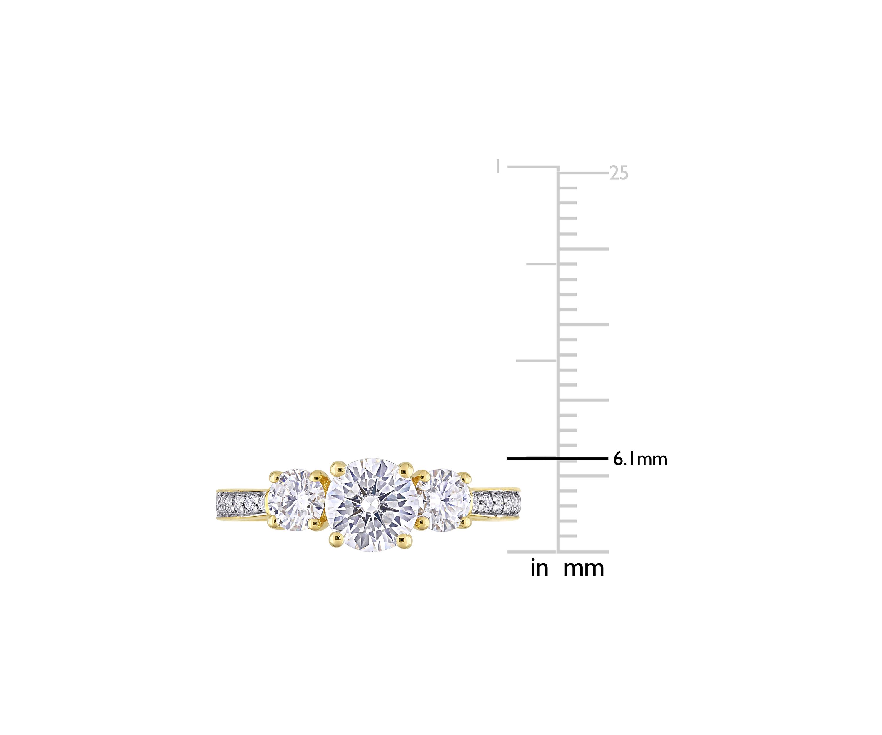 1.37 ct. t.w. Created Moissanite 3-Stone Engagement Ring in 10k Yellow Gold