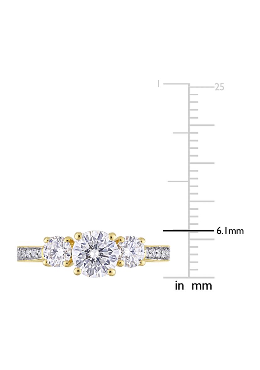 1.37 ct. t.w. Created Moissanite 3-Stone Engagement Ring in 10k Yellow Gold