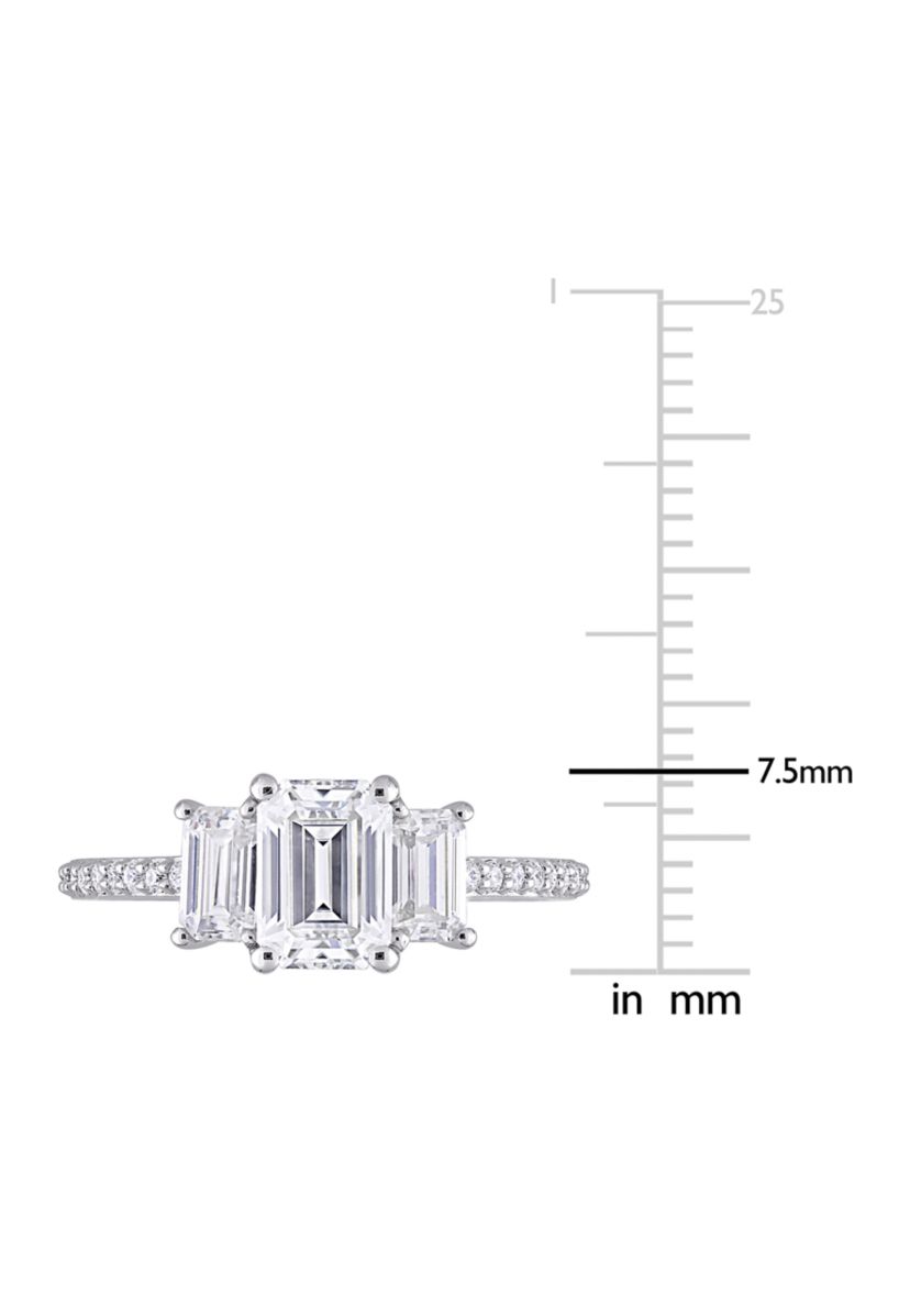 1.75 ct. t.w. Created Moissanite Octagon 3-Stone Engagement Ring in 10k White Gold