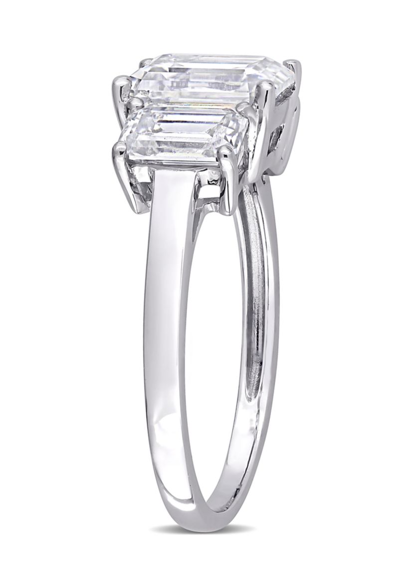 2.75 ct. t.w. Created Moissanite Octagon 3-Stone Engagement Ring in 10k White Gold