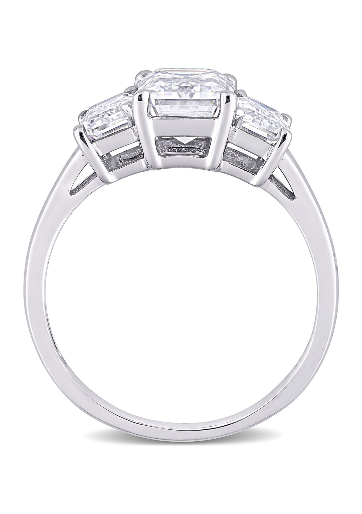 2.75 ct. t.w. Created Moissanite Octagon 3-Stone Engagement Ring in 10k White Gold