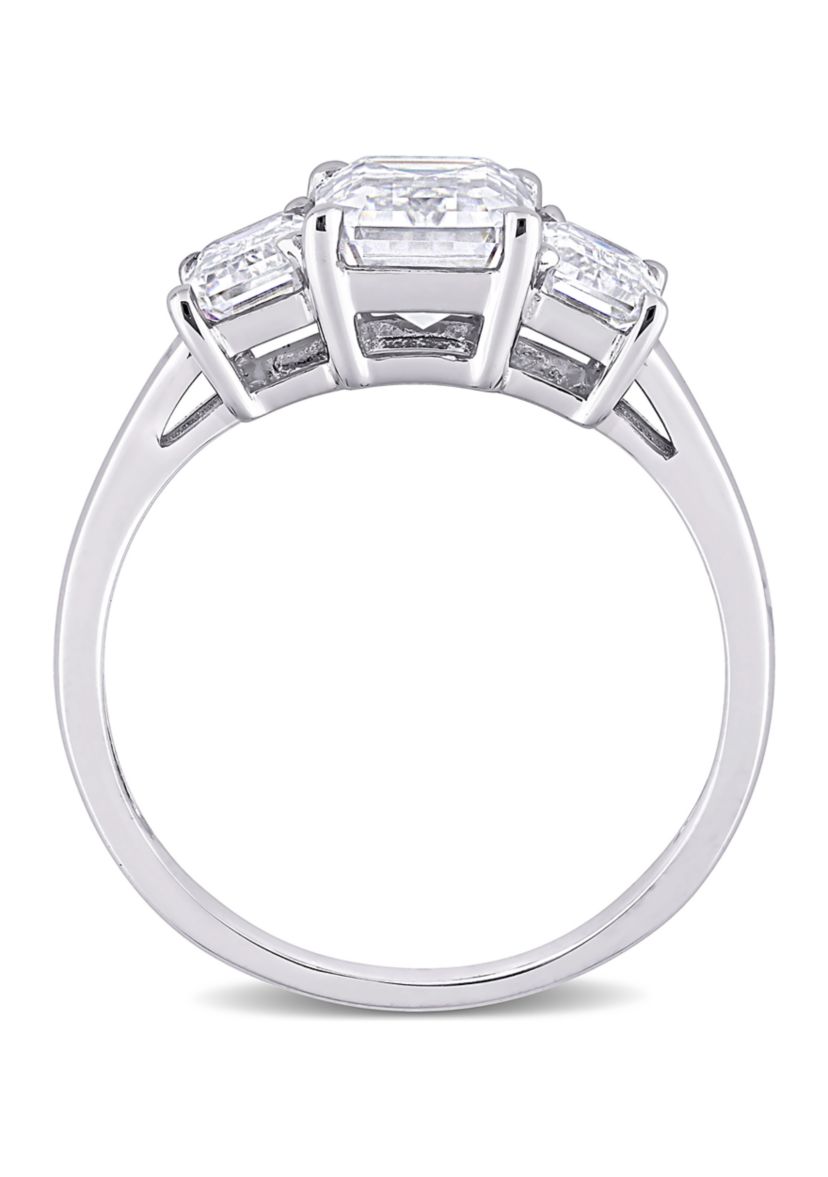 2.75 ct. t.w. Created Moissanite Octagon 3-Stone Engagement Ring in 10k White Gold