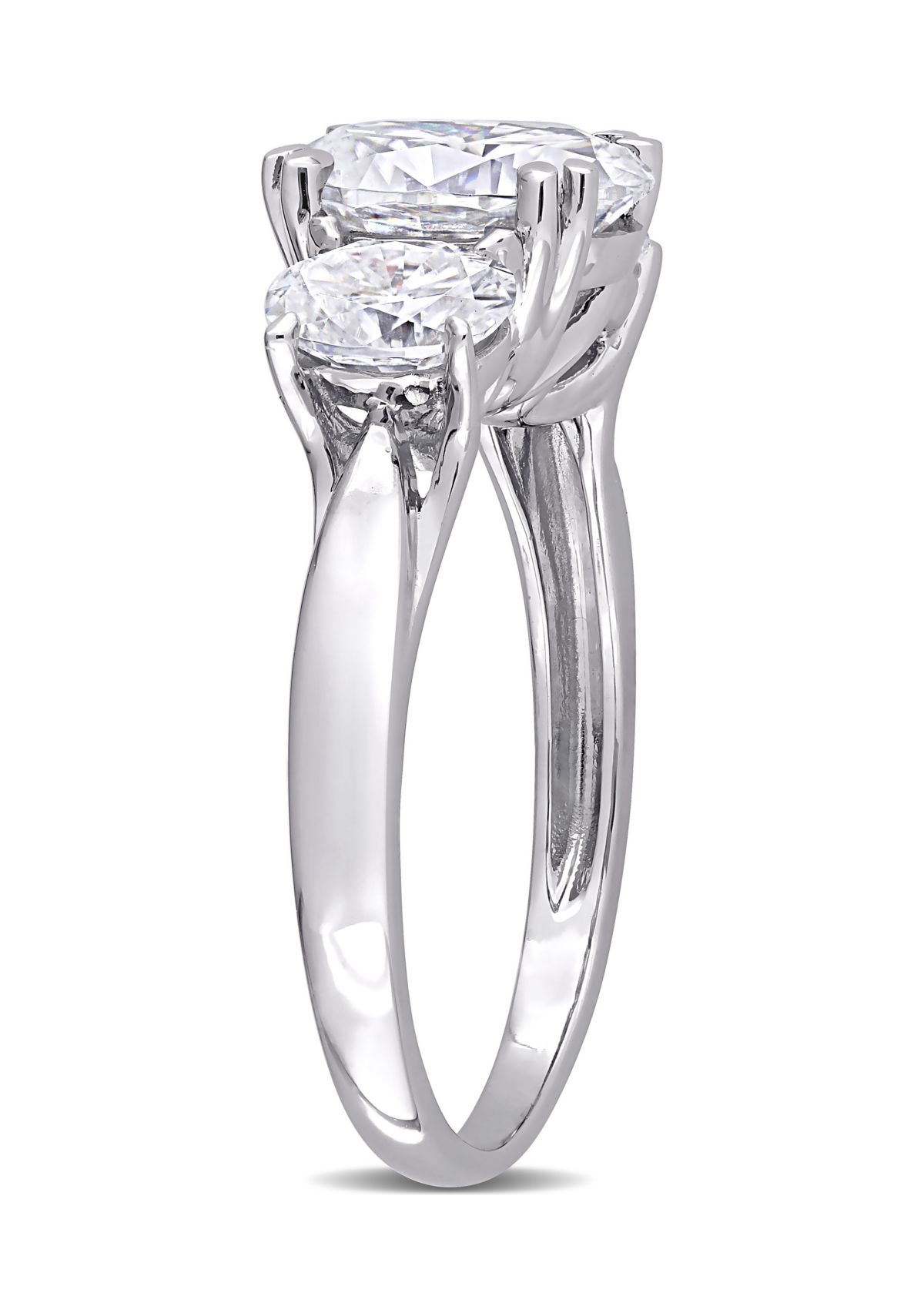 3 ct. t.w. Created Moissanite Oval 3-Stone Engagement Ring in 10k White Gold