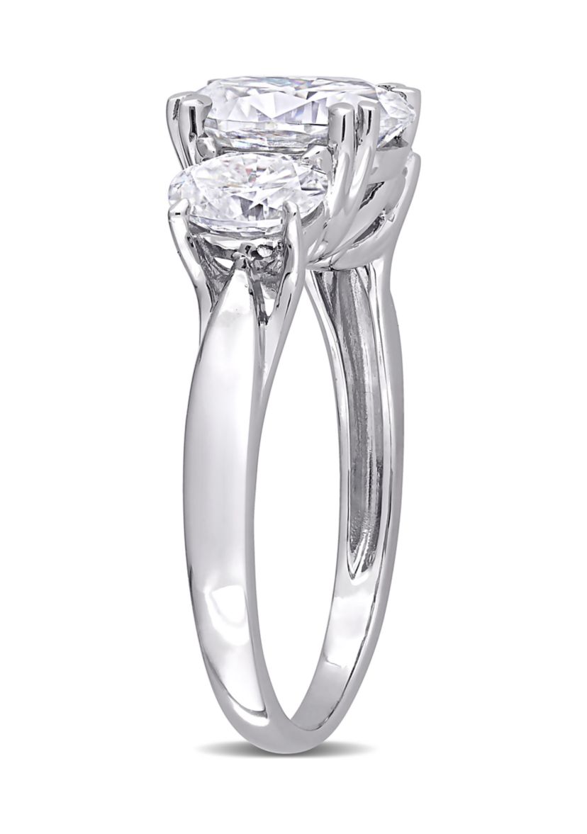 3 ct. t.w. Created Moissanite Oval 3-Stone Engagement Ring in 10k White Gold