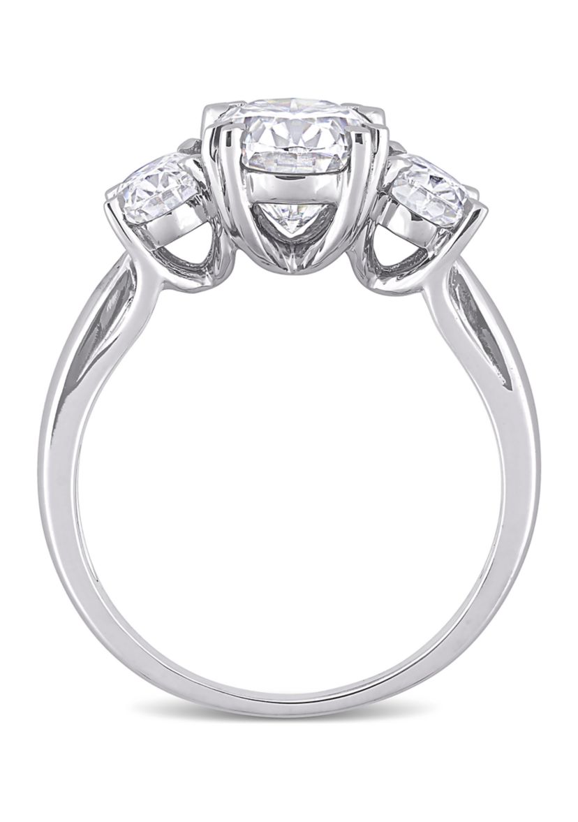 3 ct. t.w. Created Moissanite Oval 3-Stone Engagement Ring in 10k White Gold