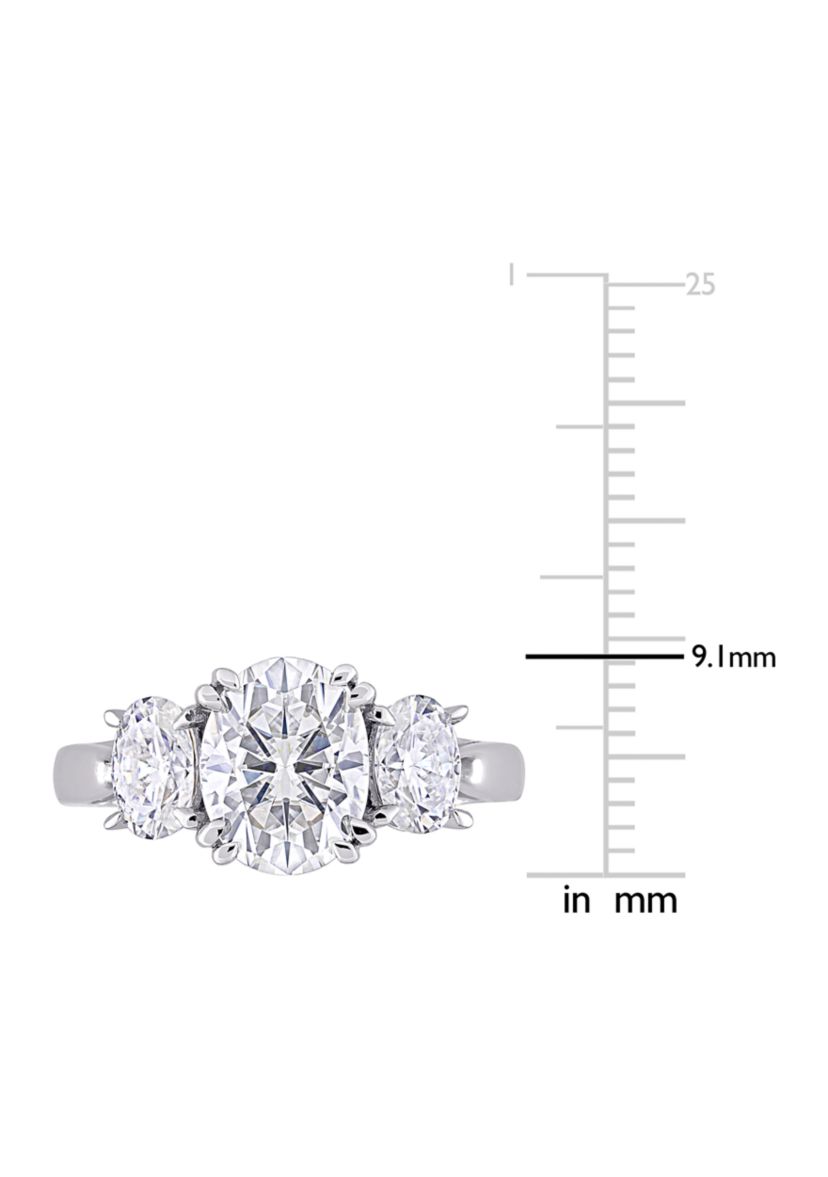 3 ct. t.w. Created Moissanite Oval 3-Stone Engagement Ring in 10k White Gold