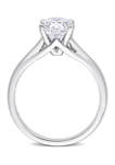 2 ct. t.w. Created Moissanite Oval Solitaire Ring in 14k White Gold