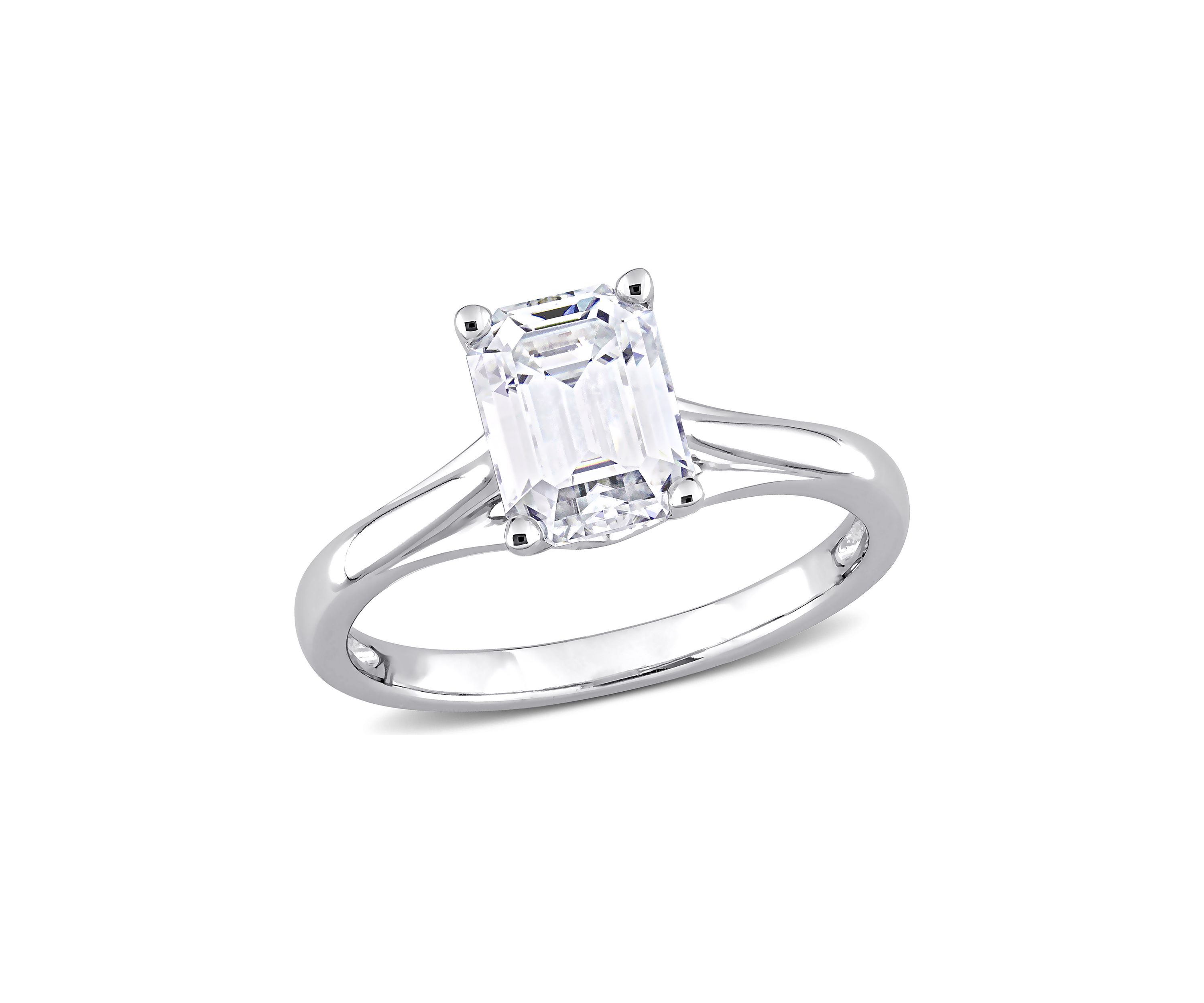 1.75 ct. t.w. Created Moissanite Emerald Cut Solitaire Ring in 14k White Gold