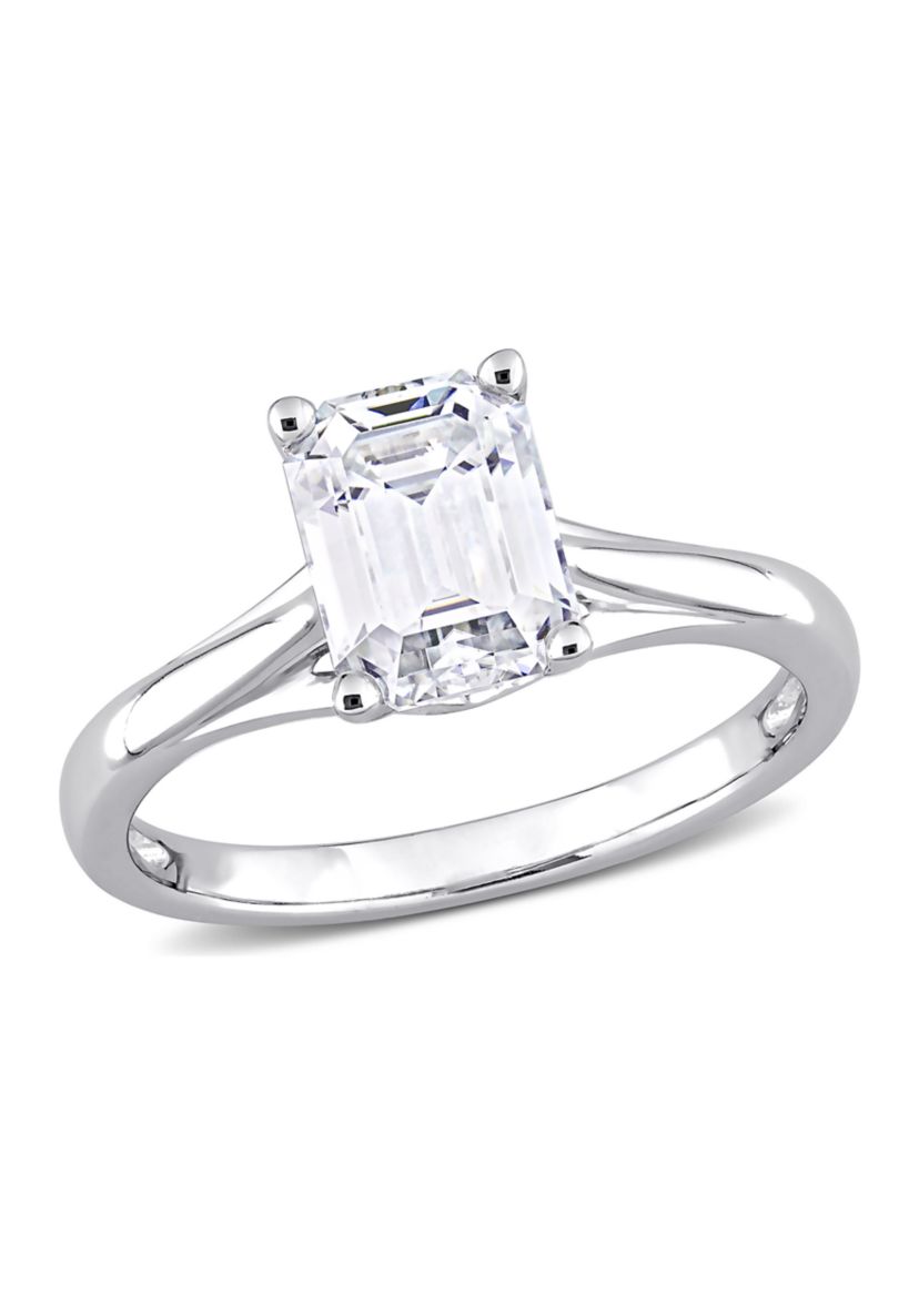 1.75 ct. t.w. Created Moissanite Emerald Cut Solitaire Ring in 14k White Gold