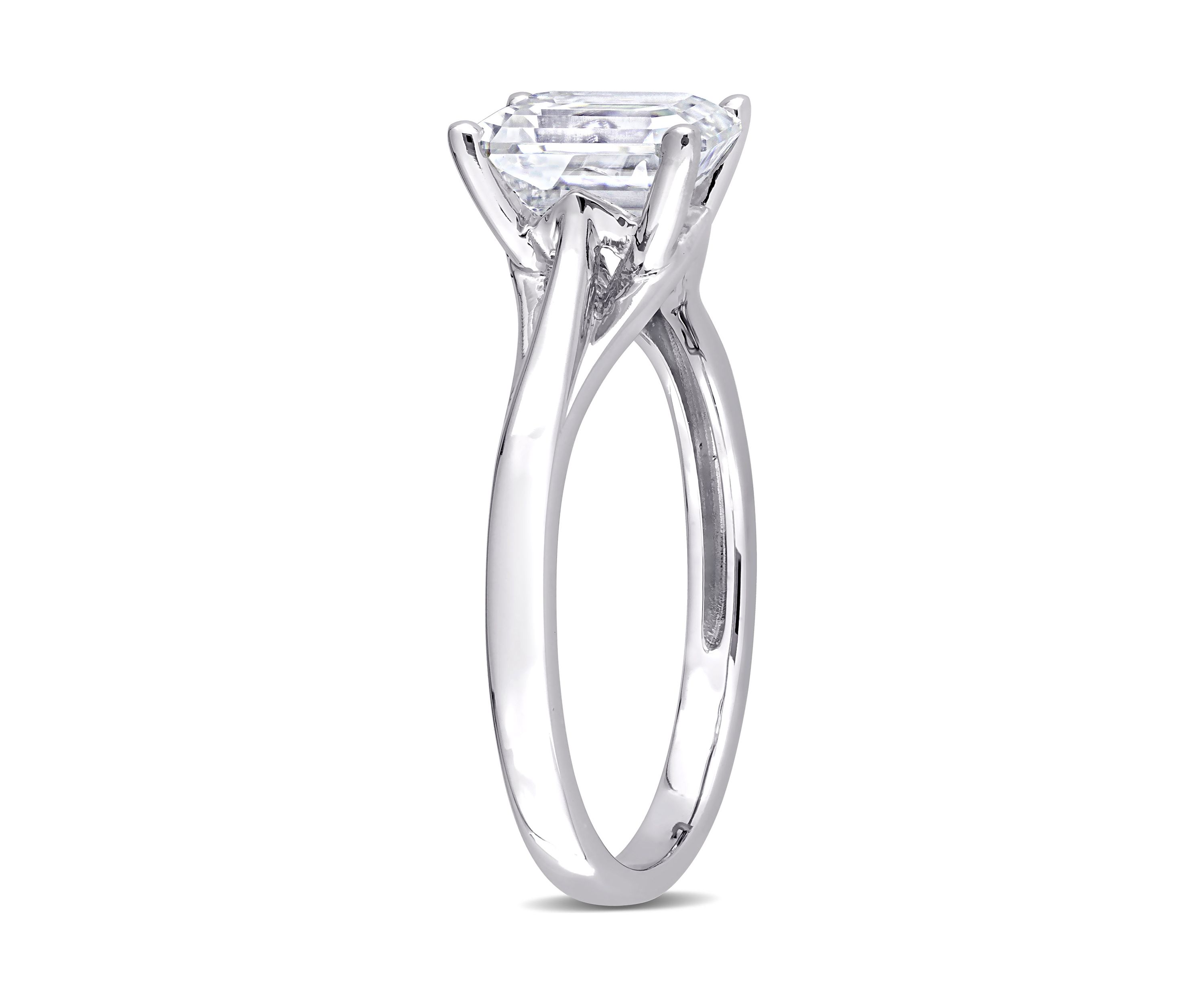 1.75 ct. t.w. Created Moissanite Emerald Cut Solitaire Ring in 14k White Gold