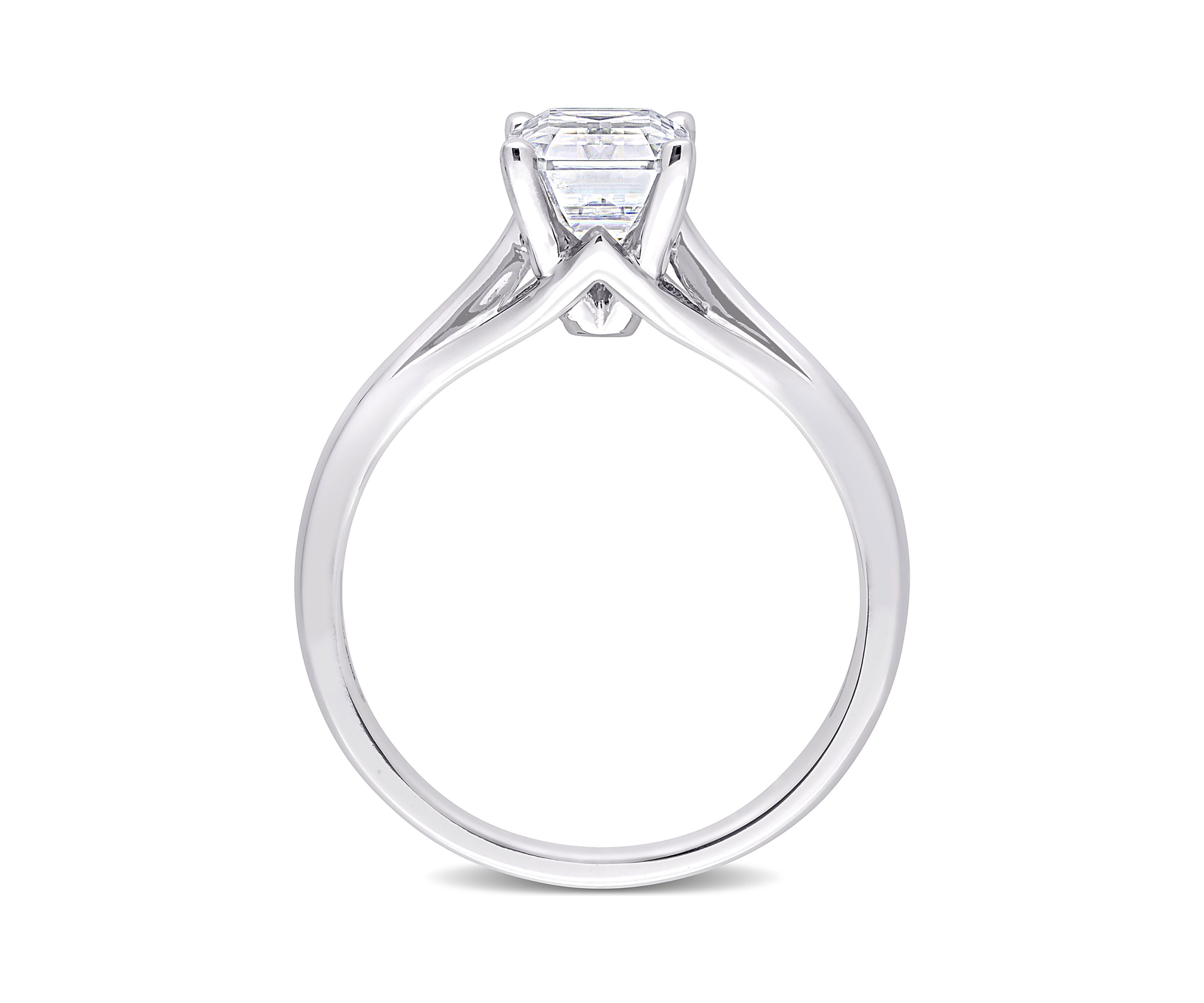 1.75 ct. t.w. Created Moissanite Emerald Cut Solitaire Ring in 14k White Gold