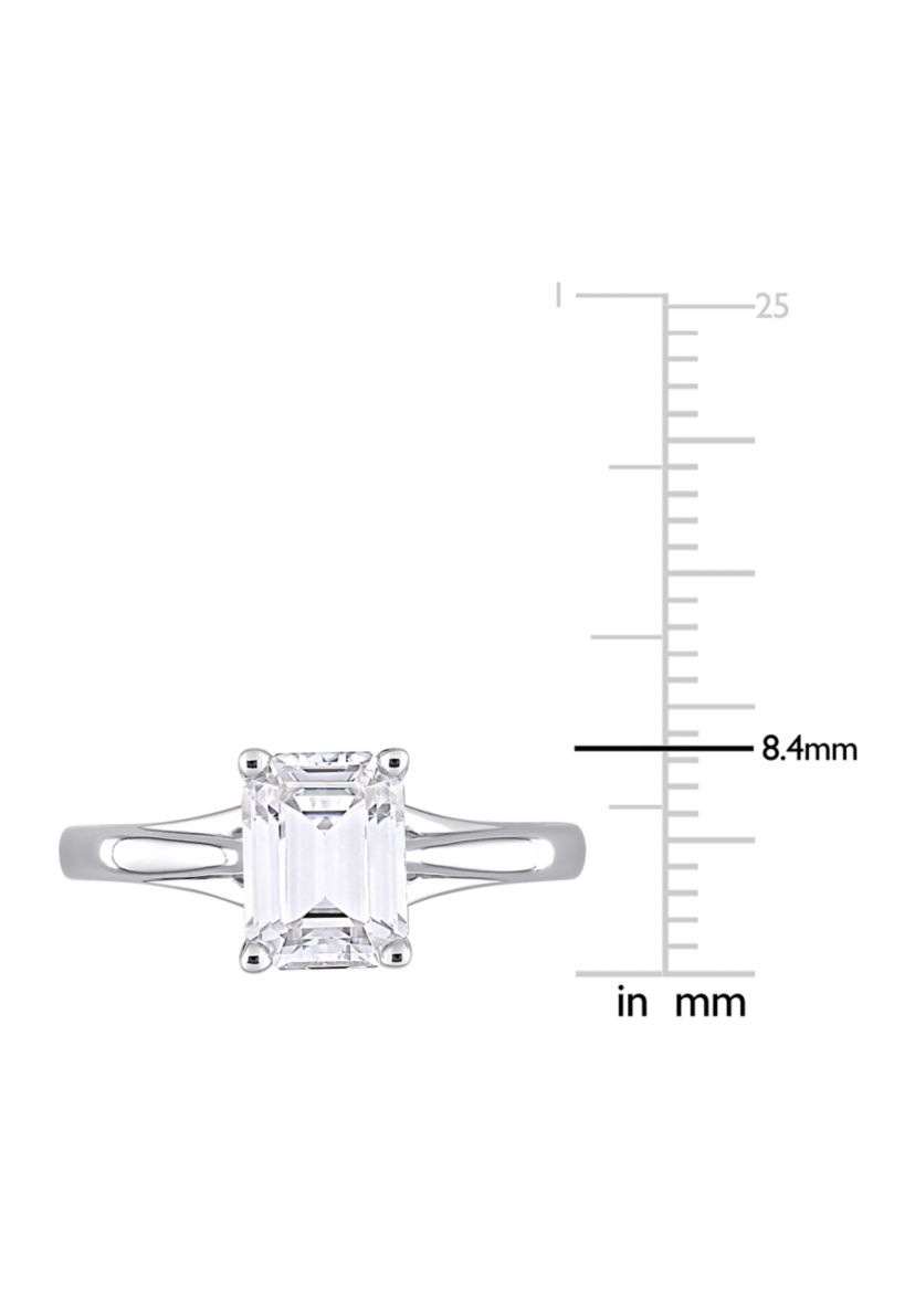 1.75 ct. t.w. Created Moissanite Emerald Cut Solitaire Ring in 14k White Gold