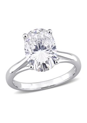 Belk & Co. 4.5 ct. t.w. Created Moissanite Oval Solitaire Ring in 10k ...