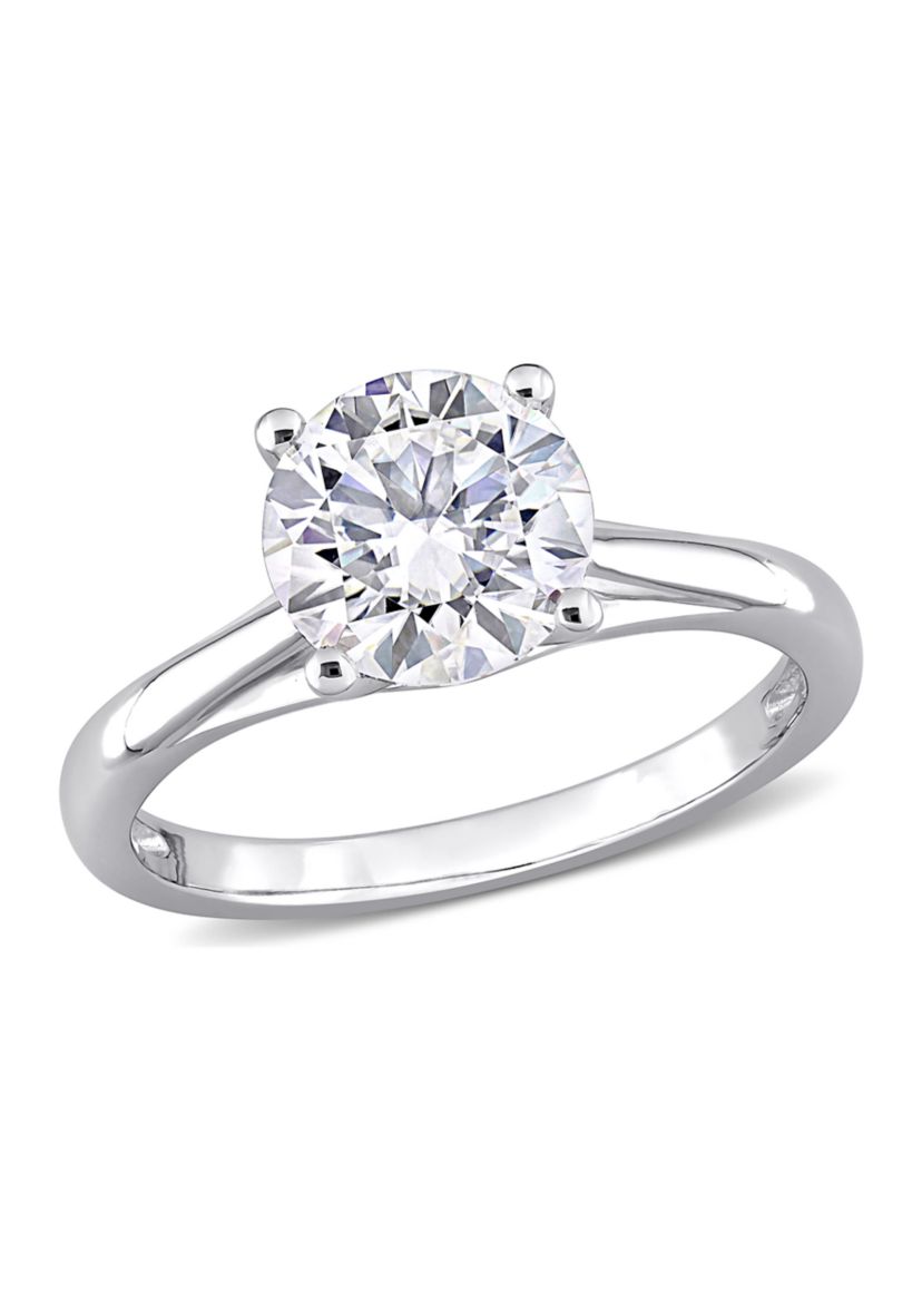 2 ct. tw. Created Moissanite Solitaire Ring in 10k White Gold