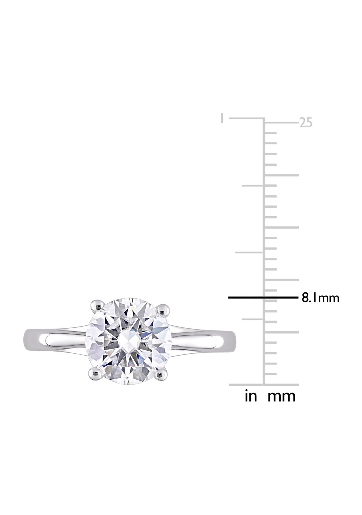2 ct. tw. Created Moissanite Solitaire Ring in 10k White Gold