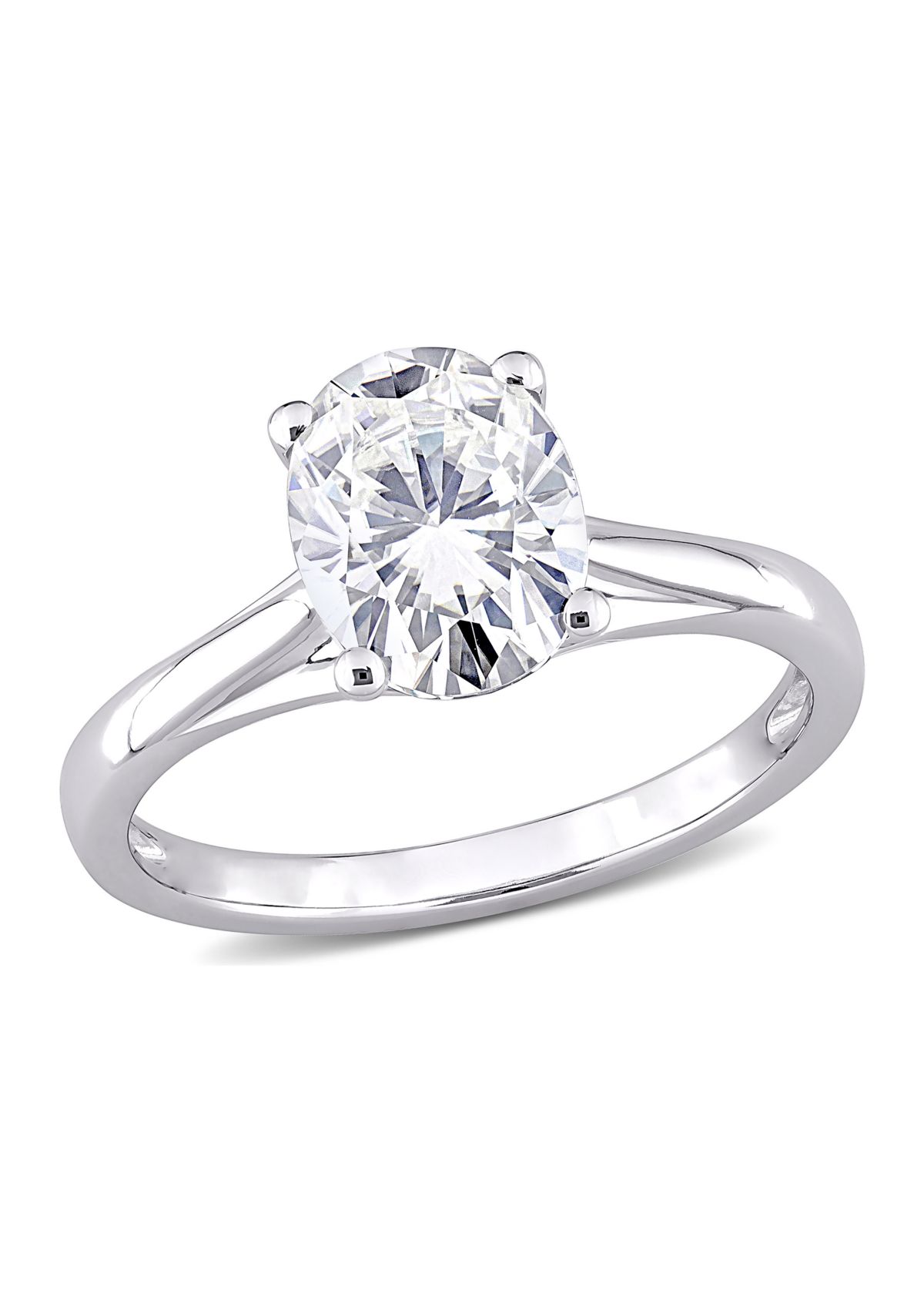 2 ct. t.w. Created Moissanite Oval Solitaire Ring in 10k White Gold