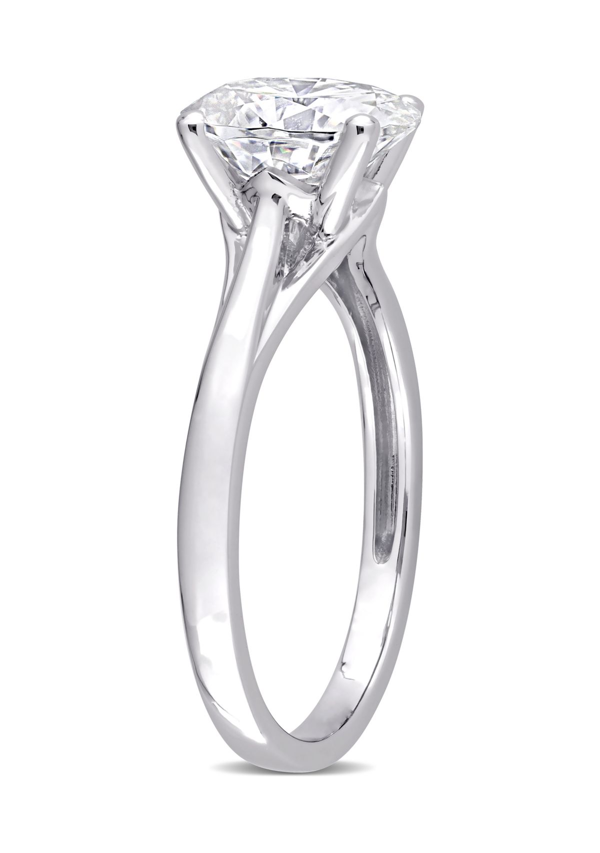 2 ct. t.w. Created Moissanite Oval Solitaire Ring in 10k White Gold