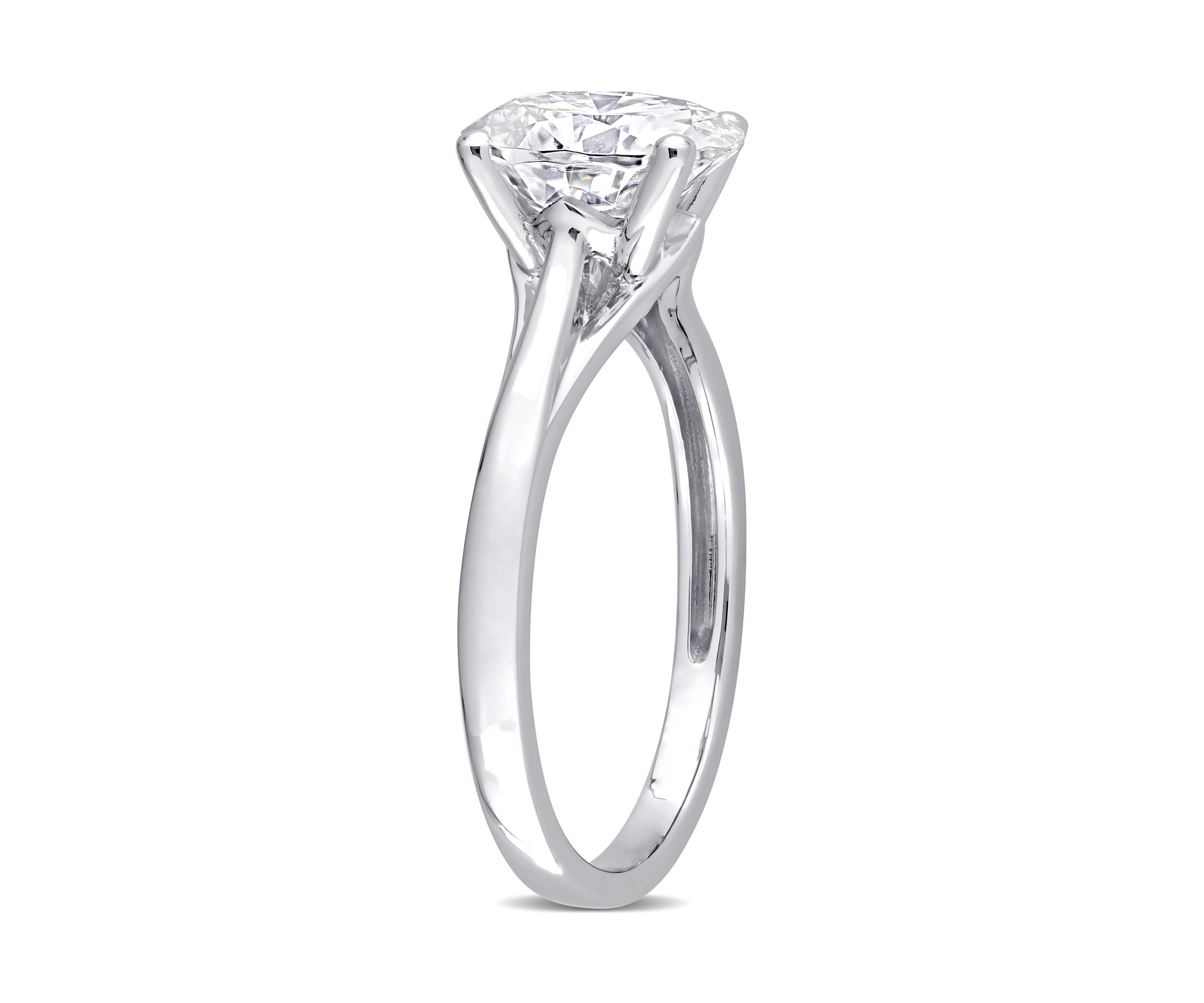 2 ct. t.w. Created Moissanite Oval Solitaire Ring in 10k White Gold