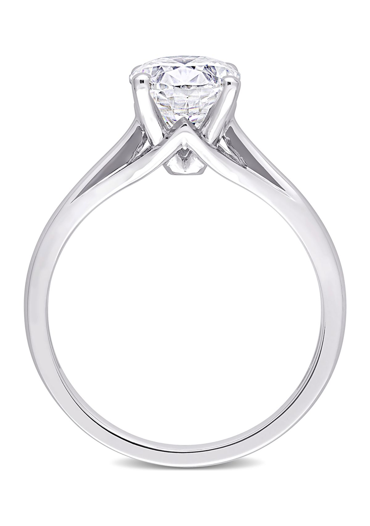 2 ct. t.w. Created Moissanite Oval Solitaire Ring in 10k White Gold
