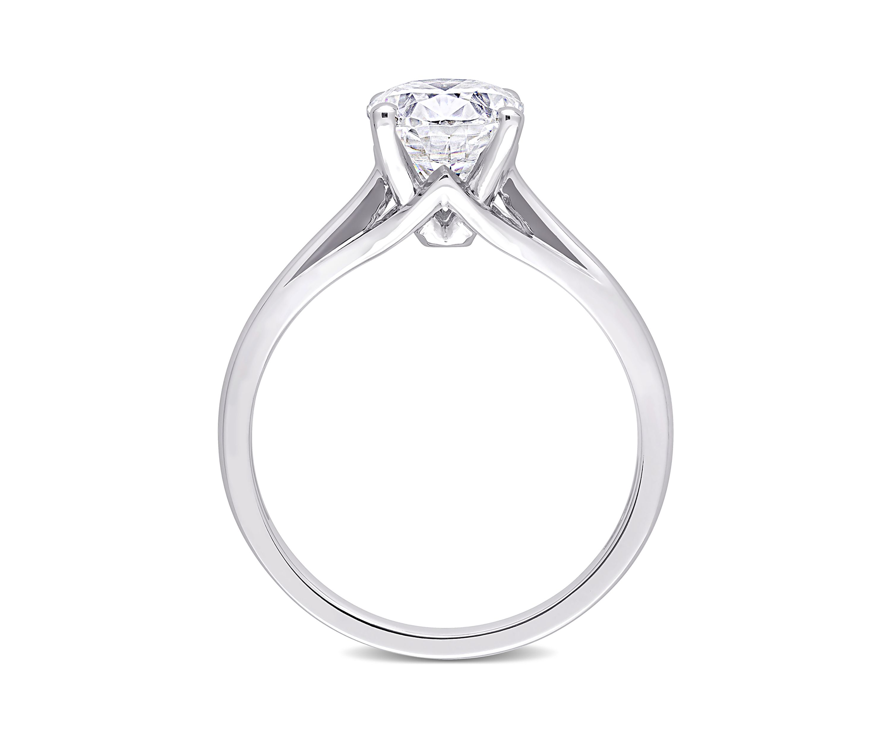 2 ct. t.w. Created Moissanite Oval Solitaire Ring in 10k White Gold