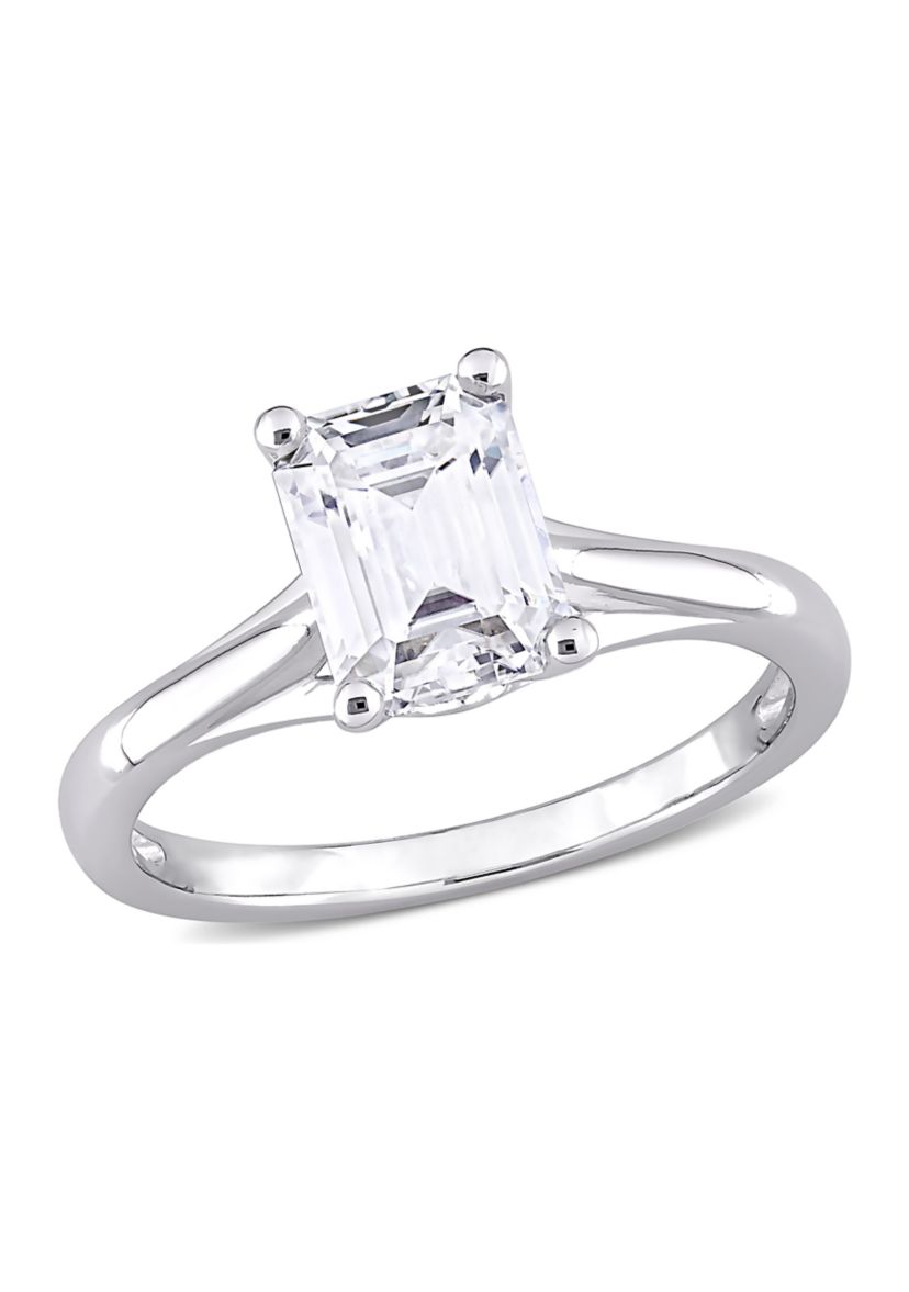 1.75 ct. t.w. Created Moissanite Emerald Cut Solitaire Ring in 10k White Gold