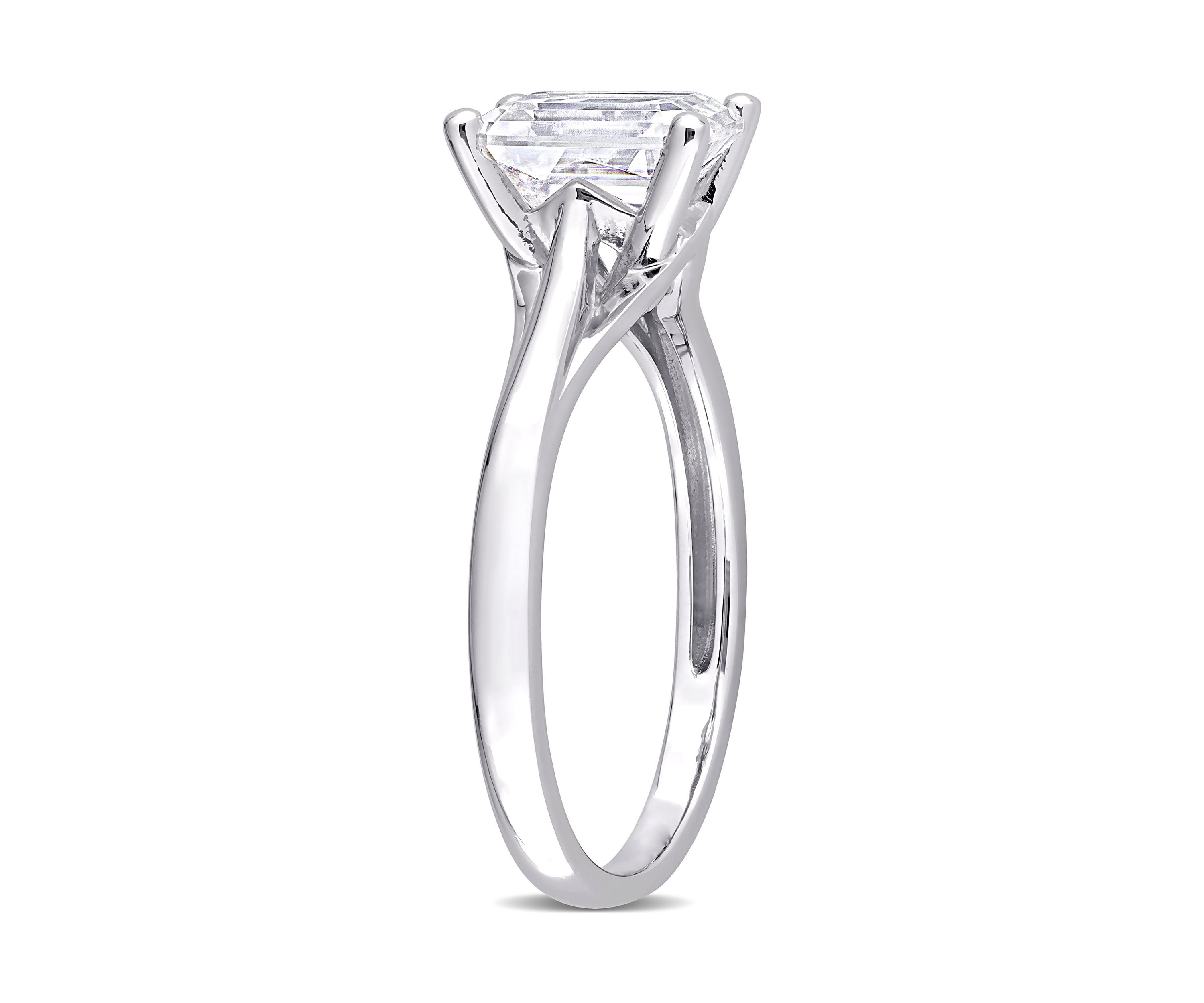 1.75 ct. t.w. Created Moissanite Emerald Cut Solitaire Ring in 10k White Gold