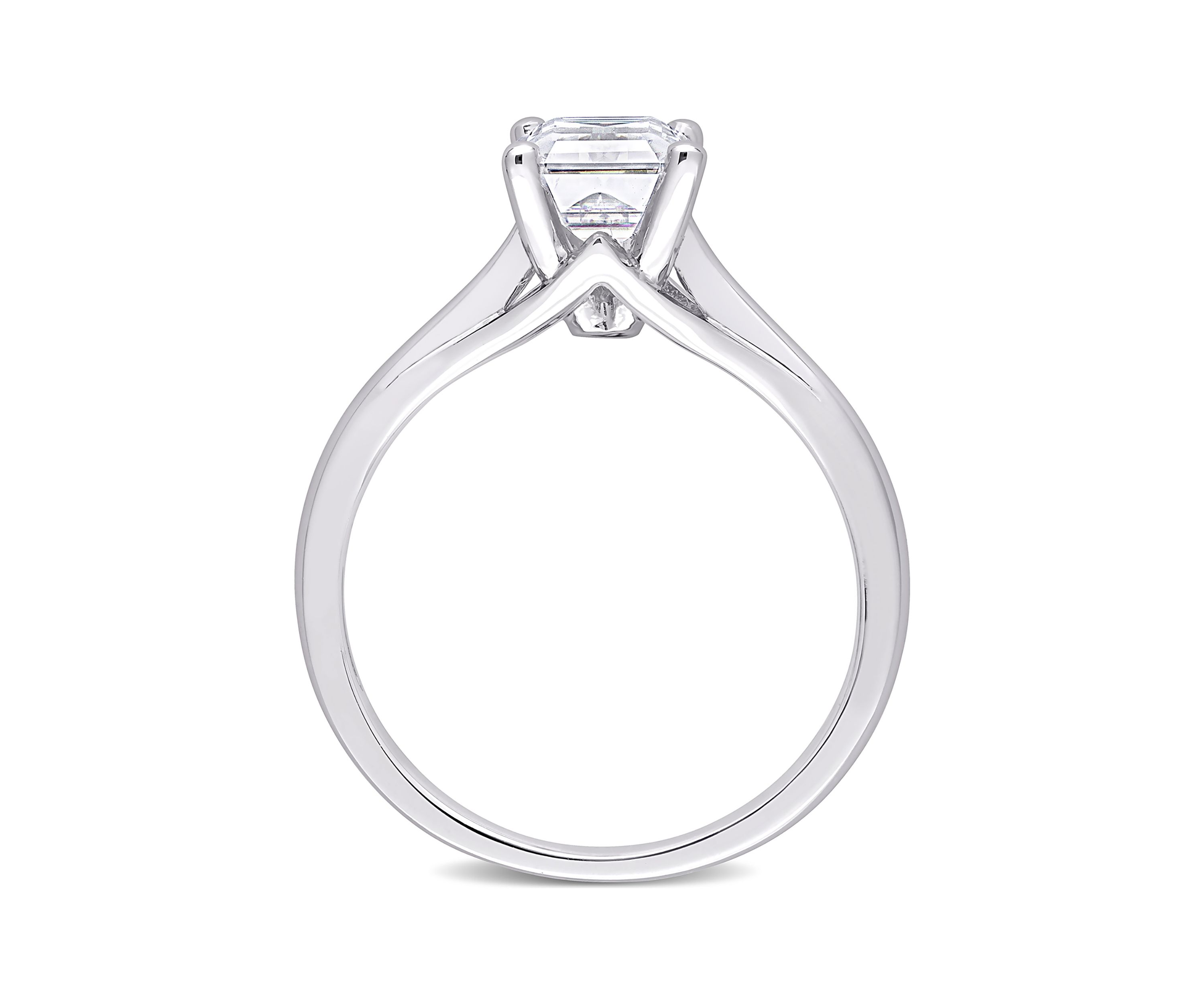 1.75 ct. t.w. Created Moissanite Emerald Cut Solitaire Ring in 10k White Gold
