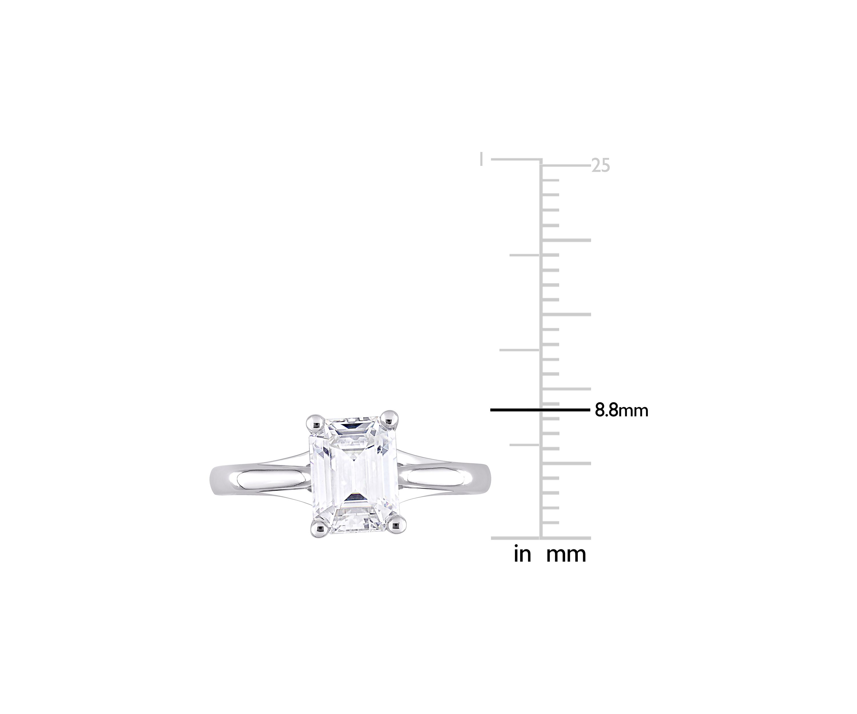 1.75 ct. t.w. Created Moissanite Emerald Cut Solitaire Ring in 10k White Gold