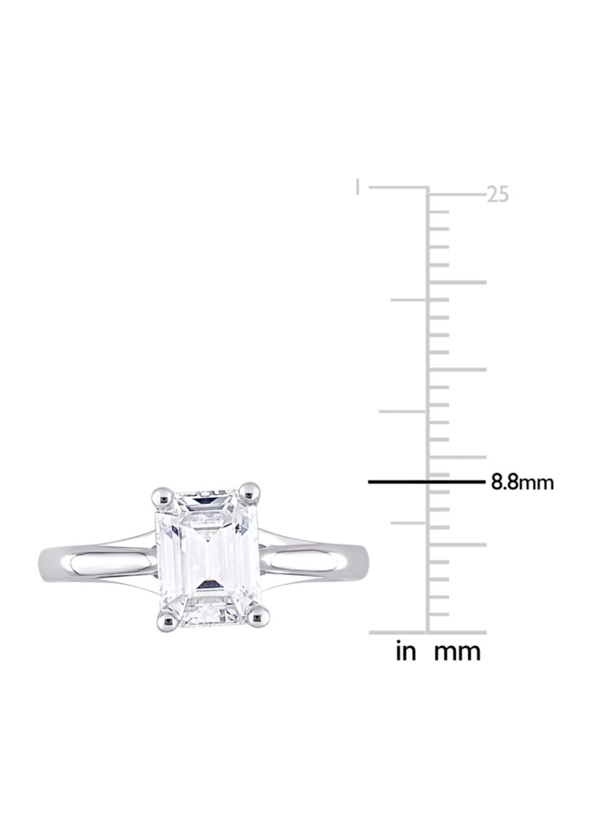 1.75 ct. t.w. Created Moissanite Emerald Cut Solitaire Ring in 10k White Gold